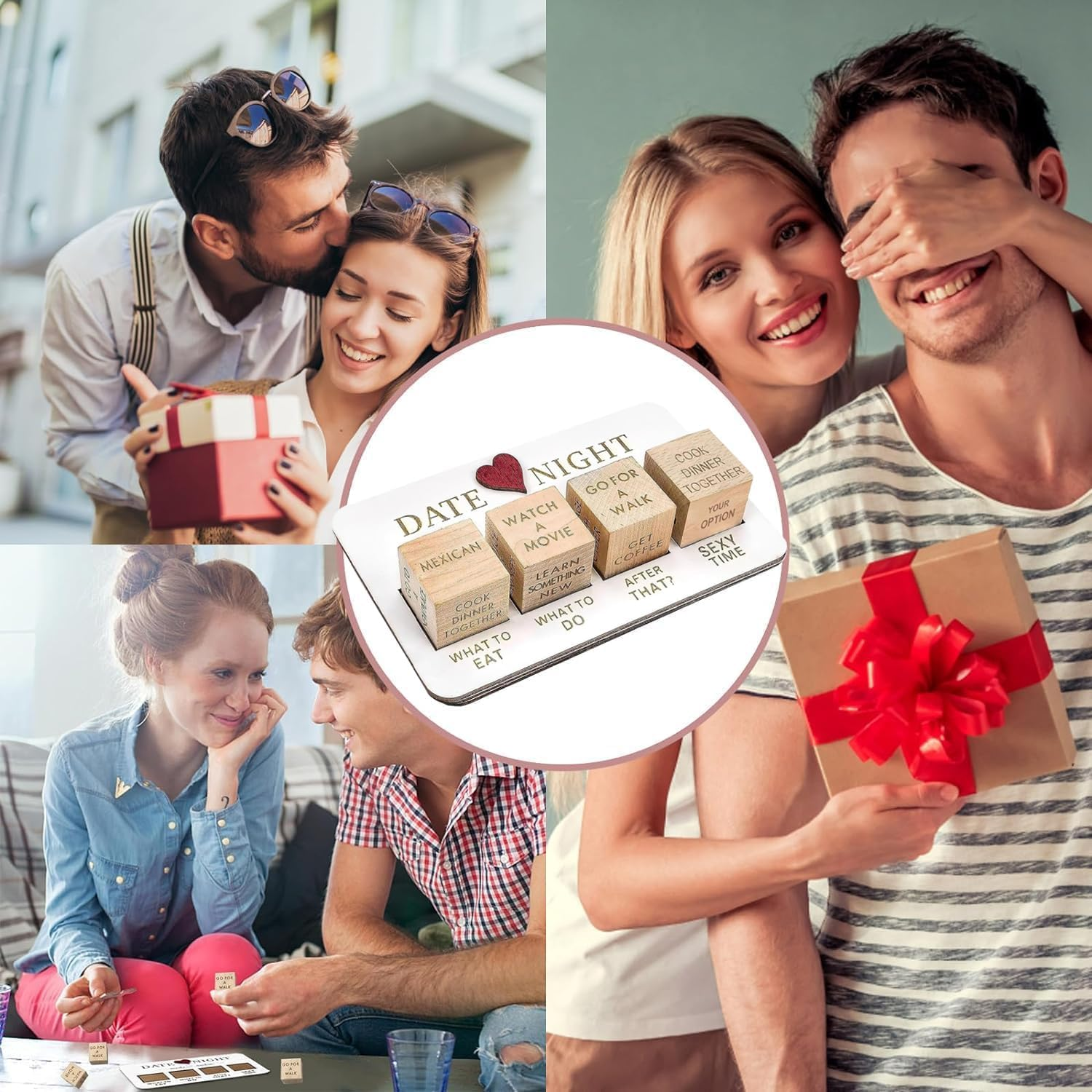 Date Night Dice for Couples, Fun Night Dating Decision Dice,Wooden Couple Dating Fun Dice, Love Dice, Food Decision Dice, Date Ideas for Couples,Gifts for Boyfriend-Girlfriend image number 6