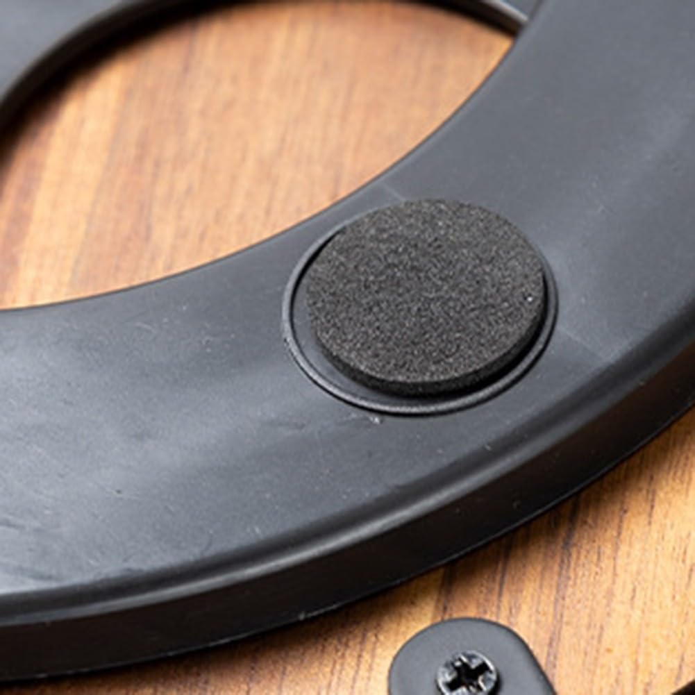 Dxzephious 11.5" Acacia Wood Lazy Susan Turntable, Kitchen Organizer 360 Degree Turntable with Steel Sides, Turntable for Countertop Cabinet or Dining Table,Lazy Susan for Table Top image number 4