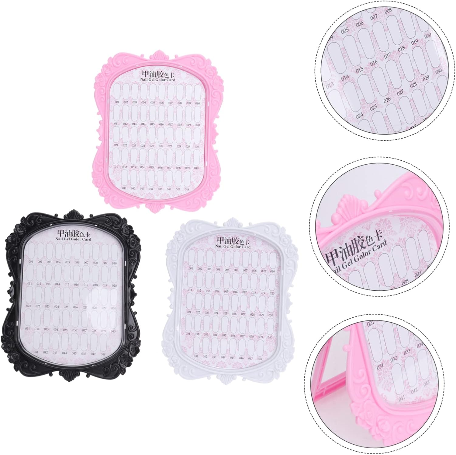 HONITANO European Manicure Display Board 3Pcs Set Relief Nail Art Cards Sturdy Practice Nail Display Chart for Salon and Professional Use image number 6