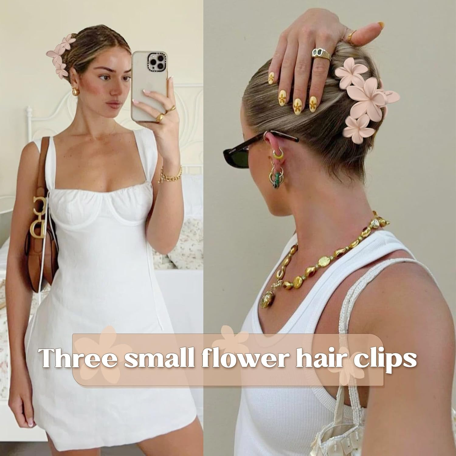 PROPOG Flower Hair Clip Large Pack of 8 Hair Clip Flower for Thick Thin Hair Non-Slip Flower Hair Clip Women'S Elegant Hair Accessories for Women Girls image number 4