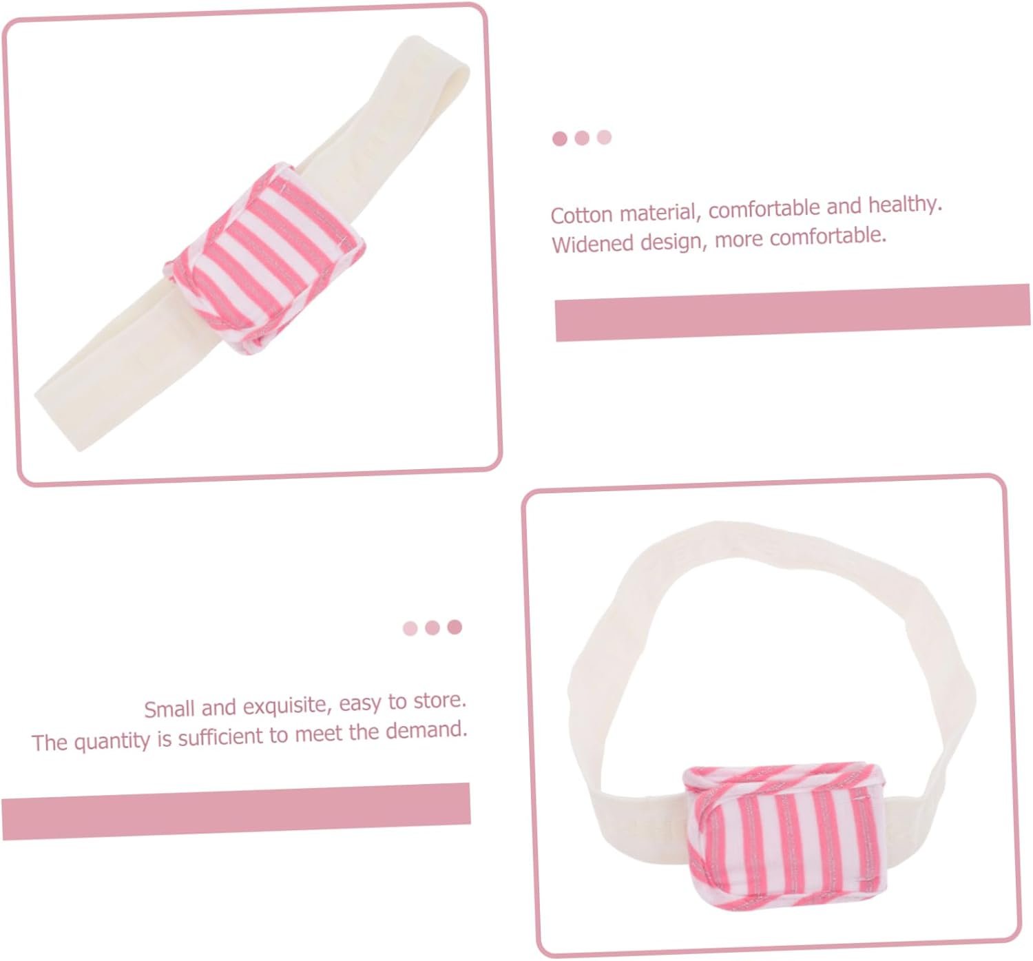 SECFOU 18Pcs Nappy Fastening Belts Diaper Belt Supplies for Shower Gifts Elastic Rubber Band Cotton image number 2