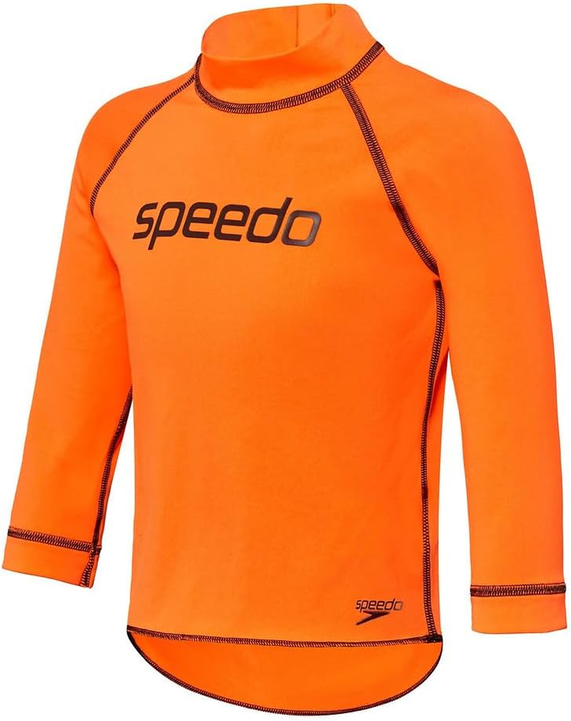 Speedo Boy'S Safety LS Sun Top/Fluro Orange, Fluro Orange, 14 image number 1