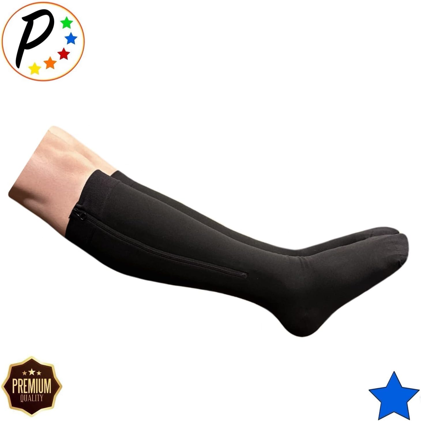 Presadee Closed Toe 30-40 Mmhg Extra Firm Zipper Compression Leg Swelling Socks image number 2