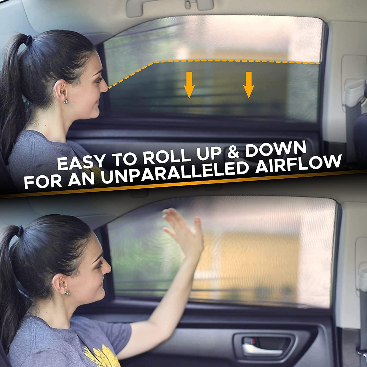 Kuskins 2 Pack Sun Shade for Car，Car Window Shades for Baby - UV Protection Sun Shade Side Window Curtains, Blackout Mesh for Heat & UV Block (Universal Fit 60-110Cm) - Compatible with Most Cars image number 6