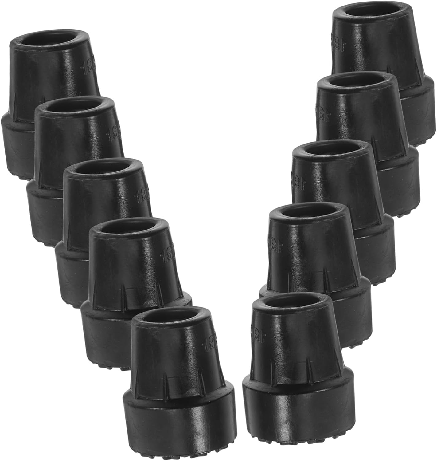 Ciieeo 10Pcs Replacement Rubber Cane Tips for Canes Crutch Walking Sticks and Walkers Non-Slip Heavy Duty Tips for Safe Walking Black