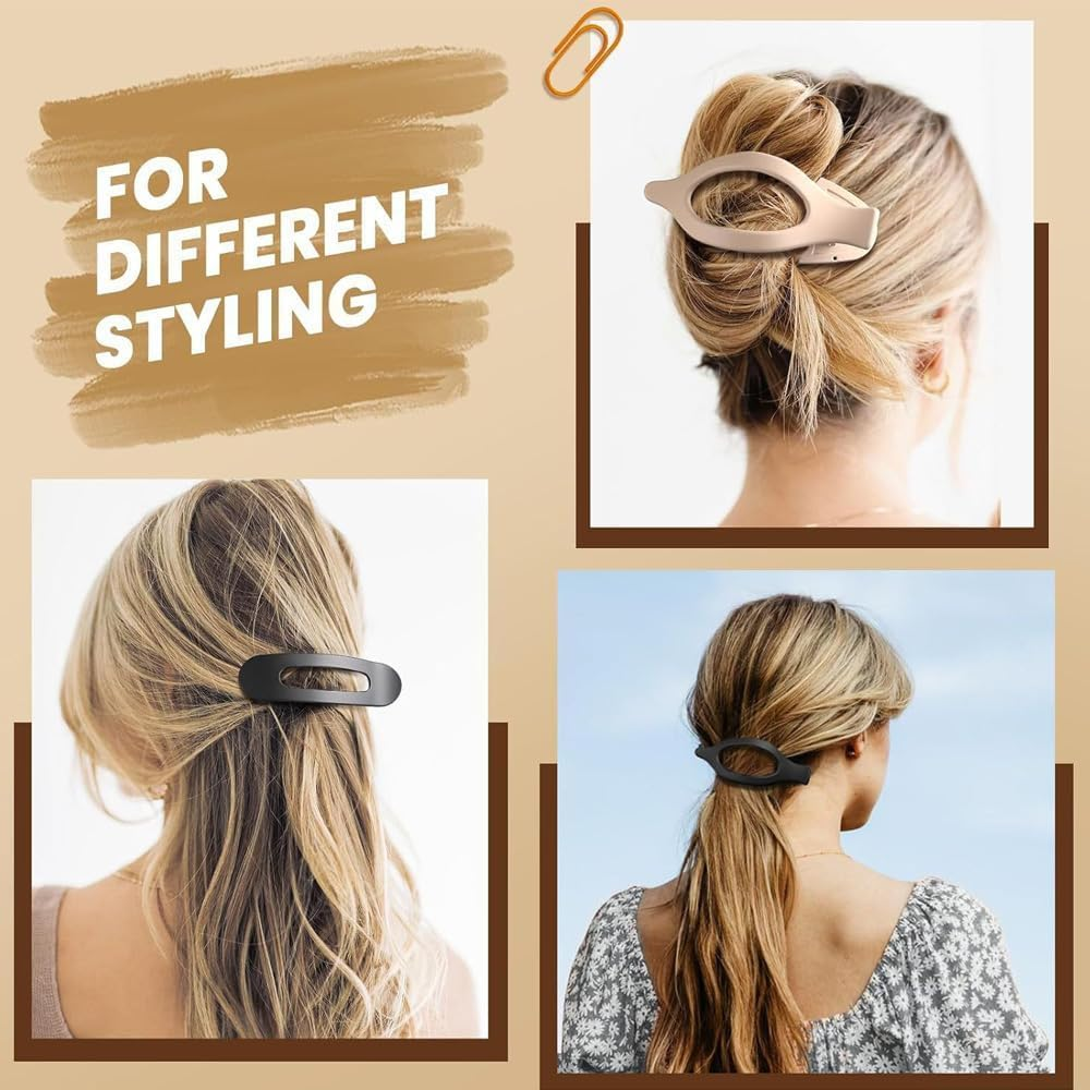 TOFBS Pack of 8 Elegant Hair Clips, Women'S Curved Duckbill Hair Clips, Neutral Colours, Hair Accessory, Everyday French Hair Clips for Sports, Home, Going Out, Party image number 2