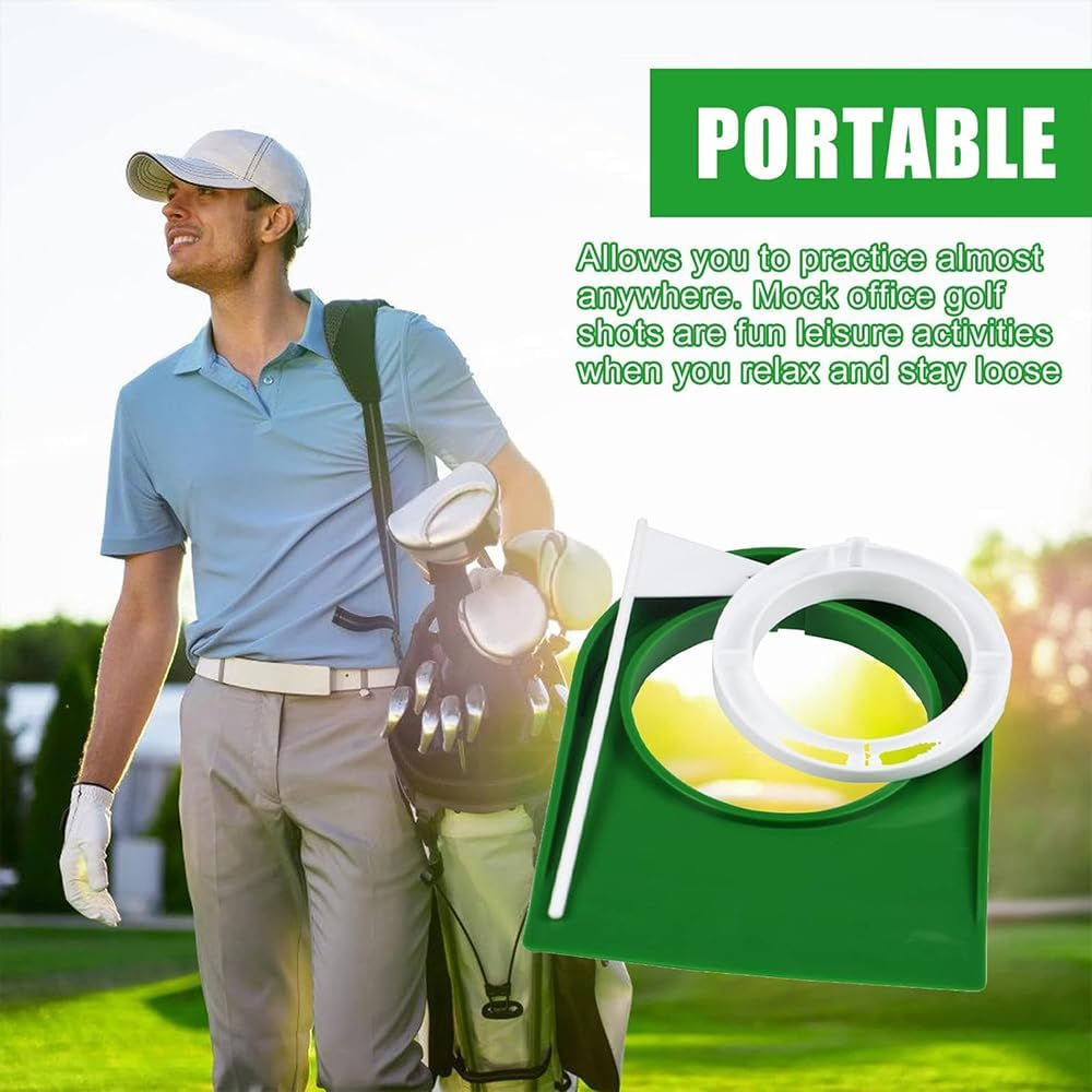 4 Pack Golf Putting Cup Set with Flags &ndash; Indoor & Outdoor Golf Hole Training Aids, Portable Practice Cup with Plastic Flagsticks for Home, Office, Backyard, Garage image number 6