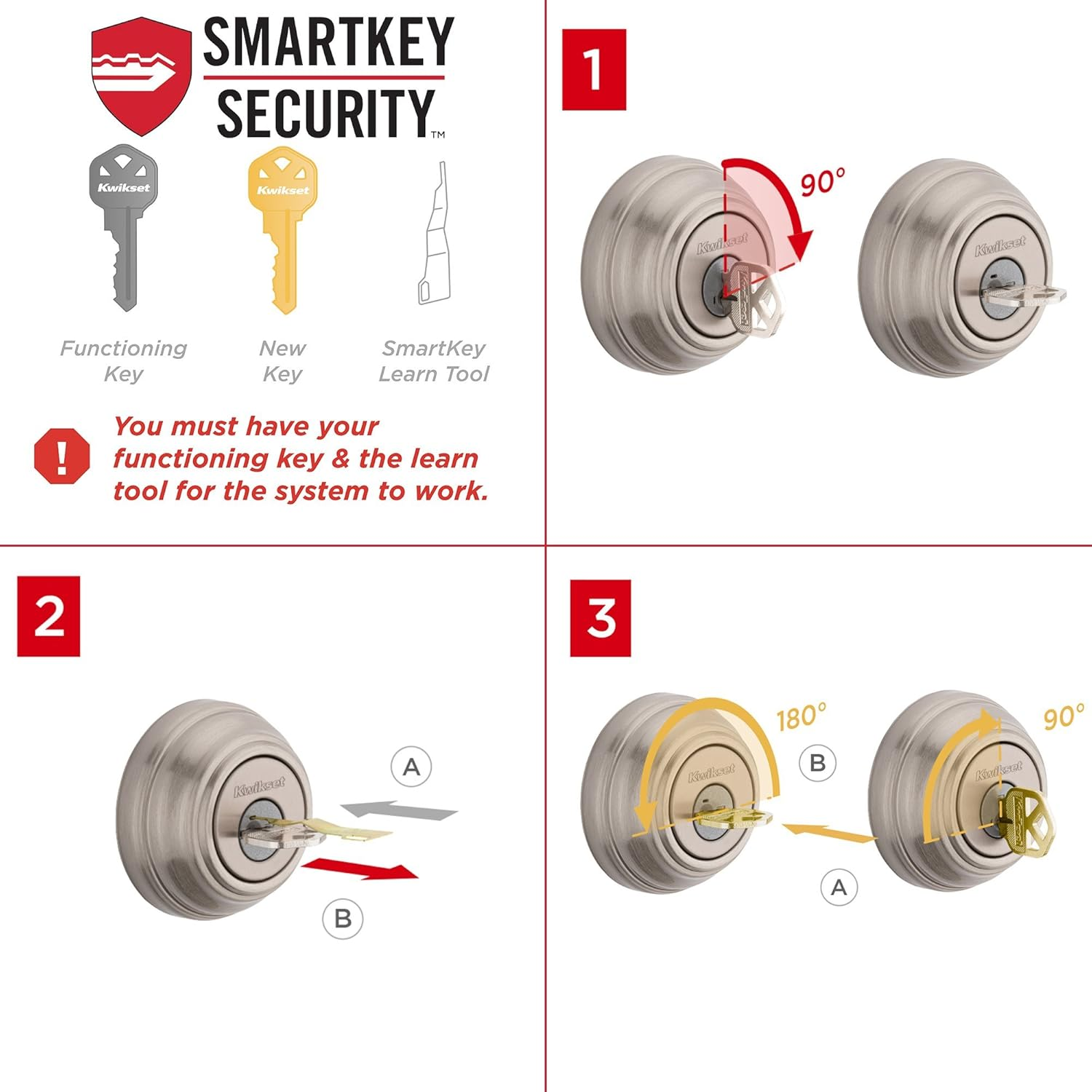 Kwikset Belleview Single Cylinder Handleset W/Tylo Knob Featuring Smartkey in Antique Brass image number 6