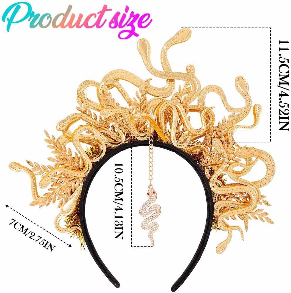 Fashband Medusa Snake Headband Greek Goddess Headdress Halloween Cosplay Headdress Carnival Accessories for Women image number 4