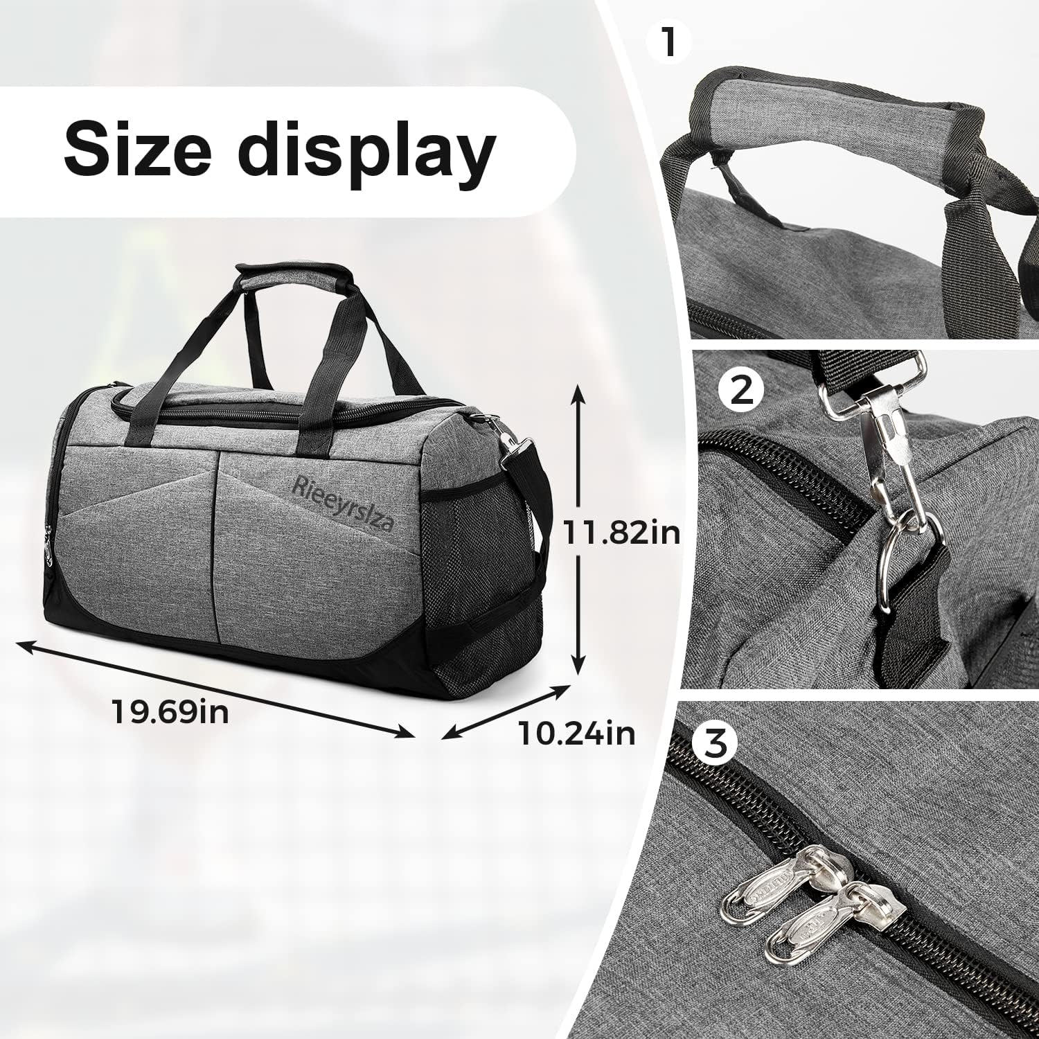 Sport Duffle Bag Sports Gym Bag with Shoes Compartment image number 3