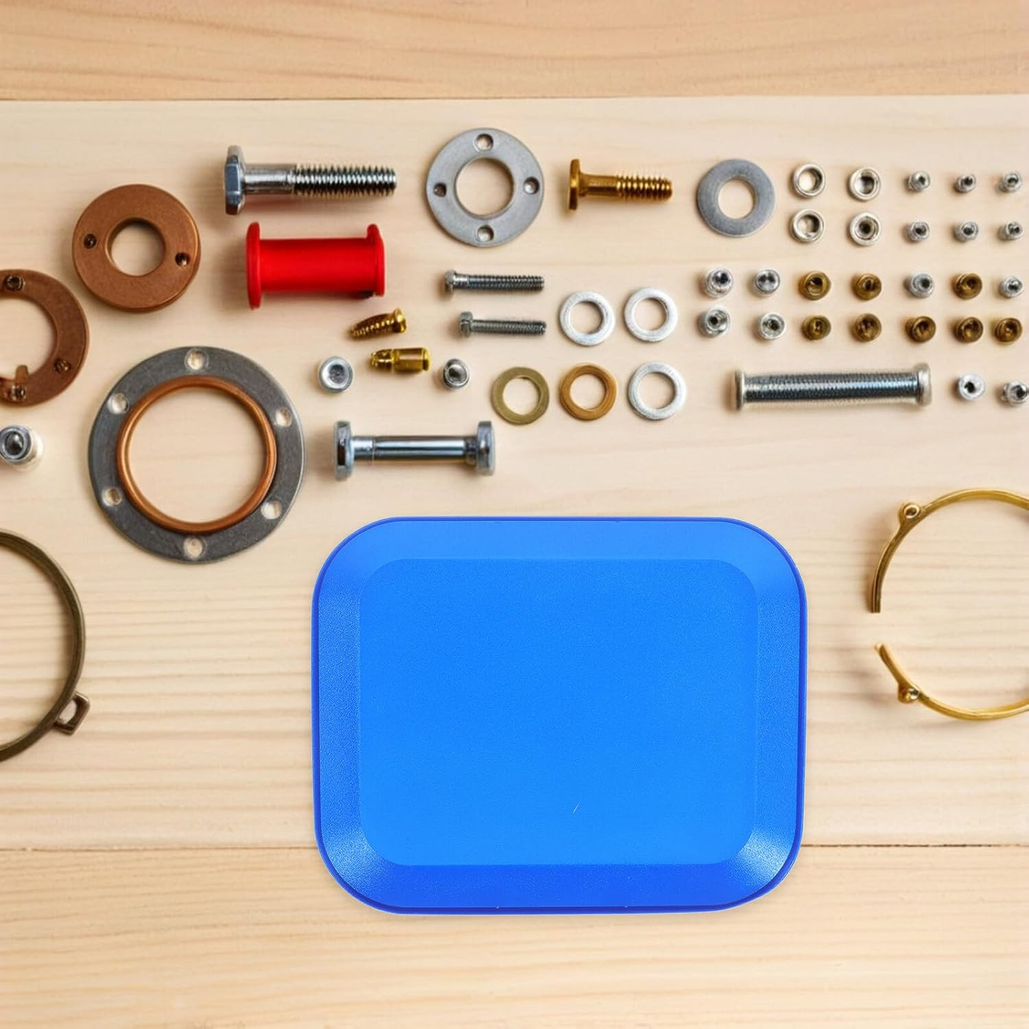 POPETPOP Metal Magnetic Screw Bolts Bowl Tray Navy Blue, Automotive Tools Equipment Parts Holder, Nuts and Bolts Magnetic Tray for Mechanics and Repair Use image number 6