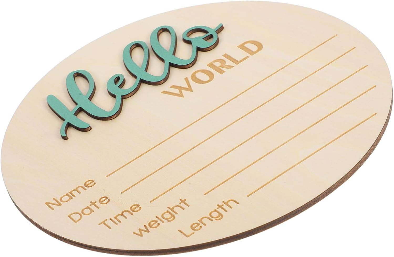 Wooden Baby Announcement round Sign Birth Announcement Name Sign for Newborn Newborn Photography Prop for Infant image number 4