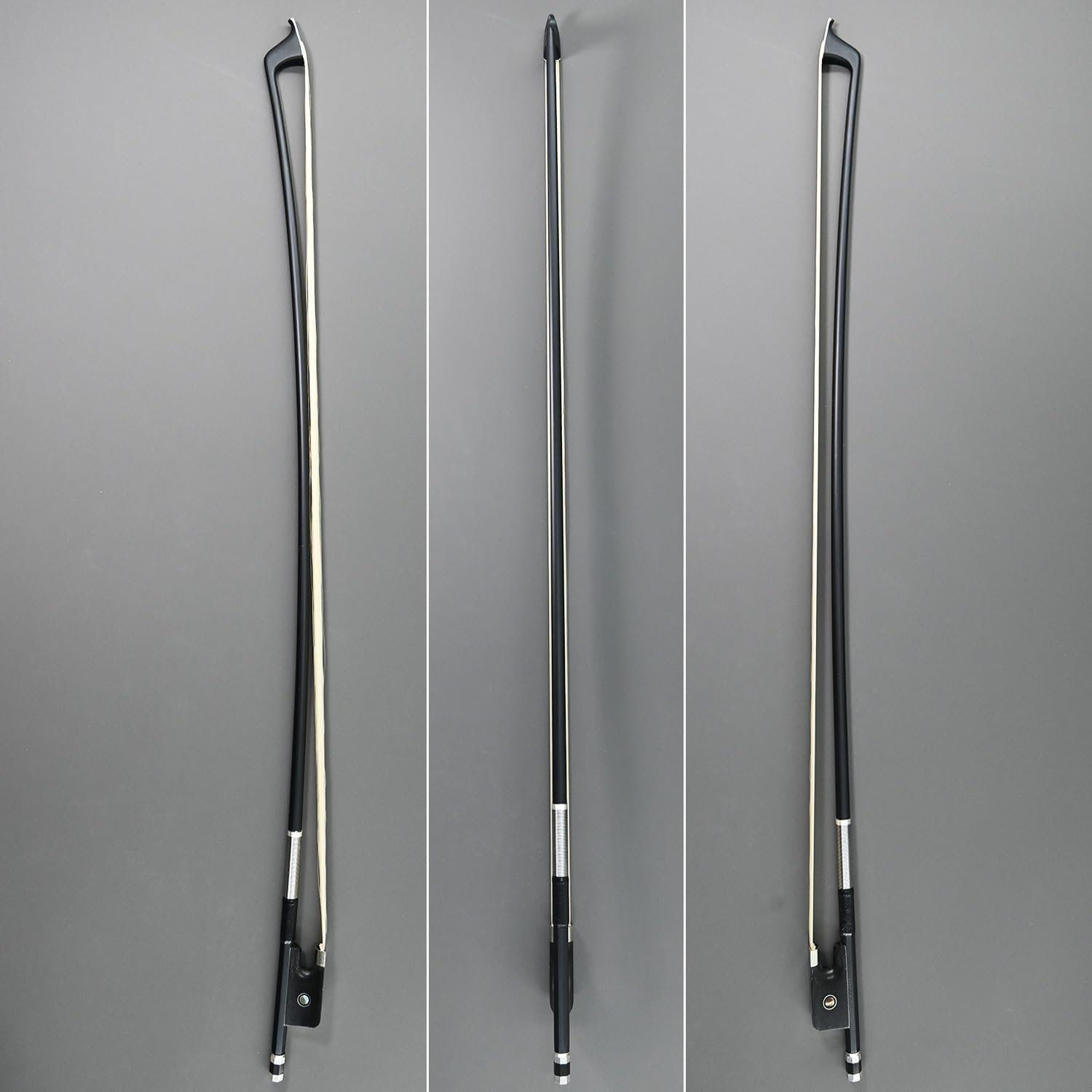 Carbon Fiber Cello Bow Half 1/2 Size VINGOBOW 100C 2/4 Advanced Level Parisian Eyes Ebony Frog Unbleached Mongolian Horse Hair Pernambuco Performance Powerful and Wild Tone