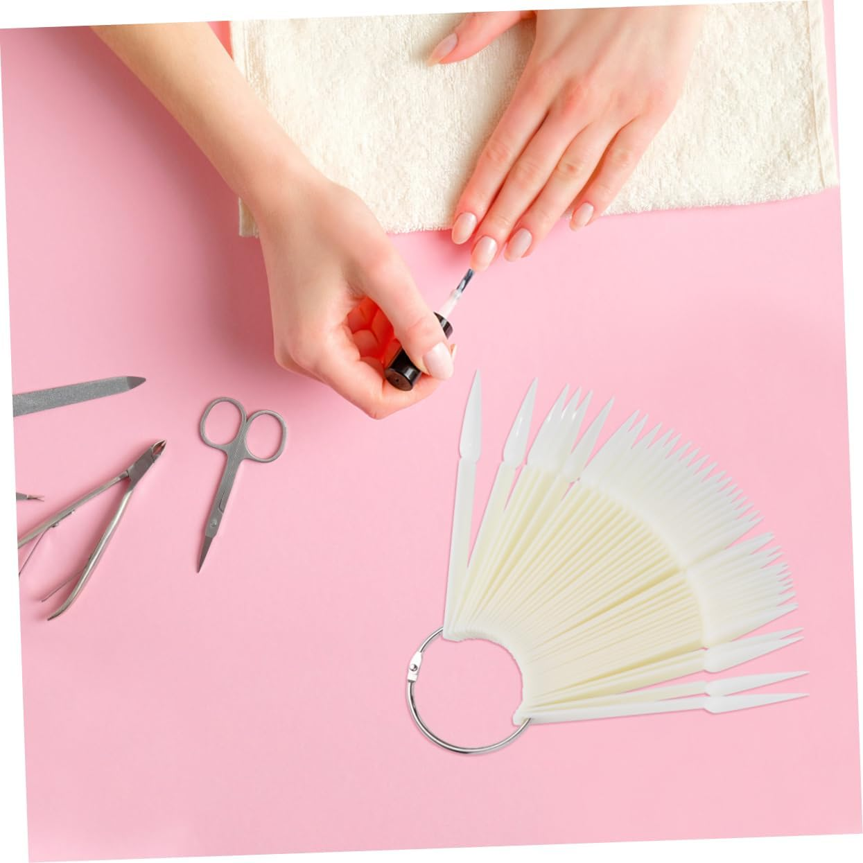 WOFASHPURET 160Pcs Nail Art Tips Display Nail Practice Tips Board Card Personal Use image number 5