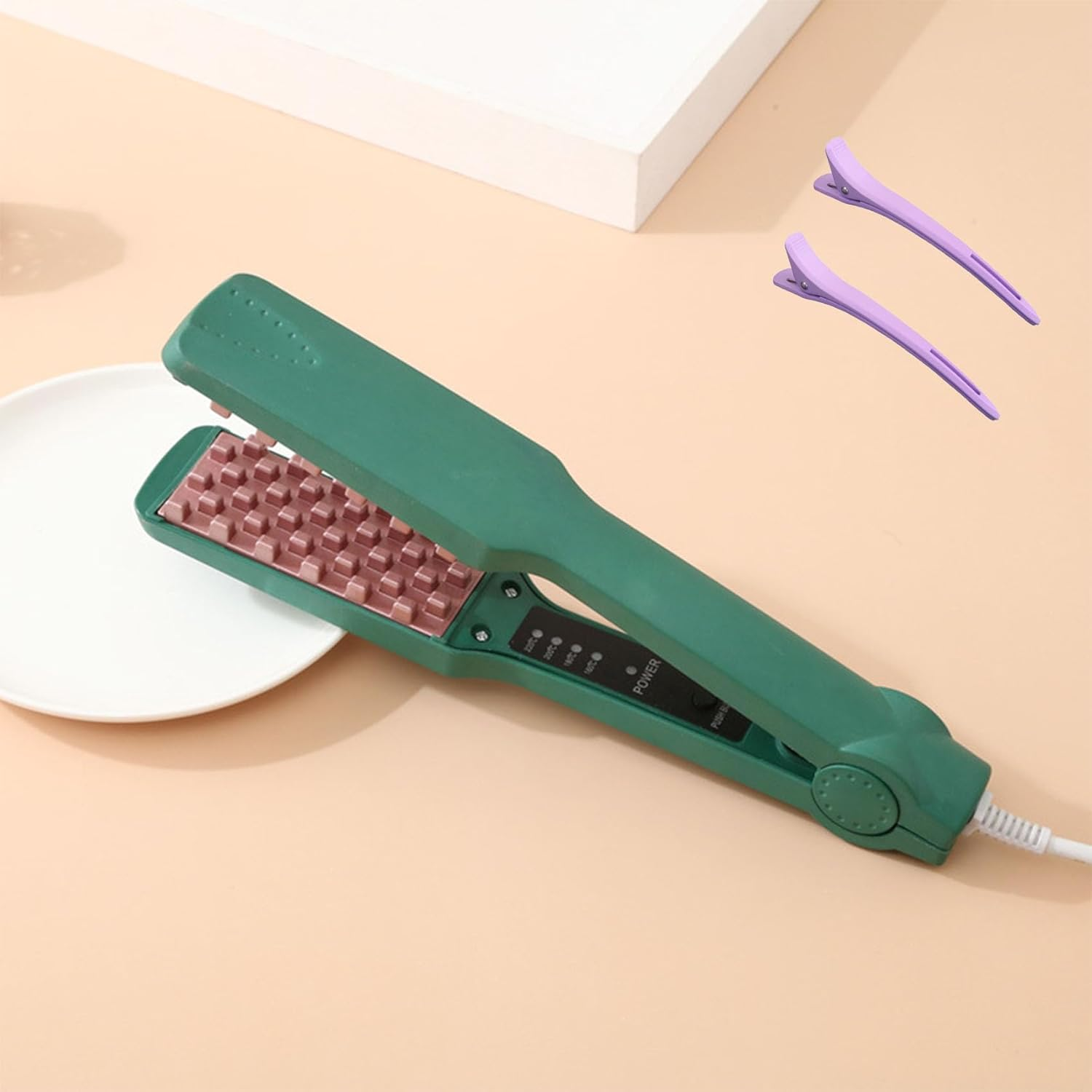 Explicitu Hair Styling Tool with Negative Ionic Technology, Homessencials Hair Styling Tool, 3D Curling Iron Double Sided for Quickly Creating Smooth Waves, Adjustable for Travel & Home (D1PCS) image number 5