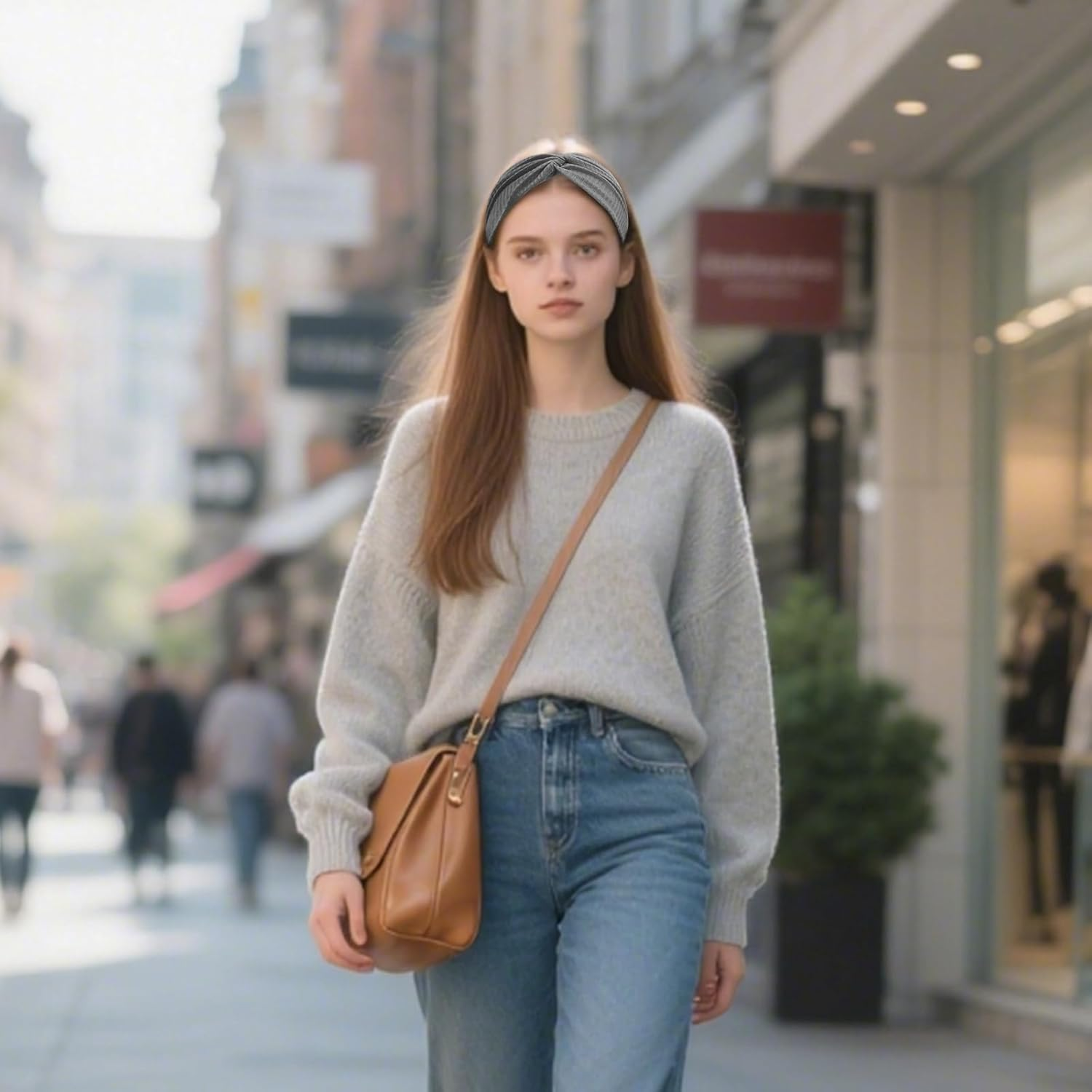 Sdhgerh Pack of 6 Women'S Elastic Headband Women'S Summer Soft Hair Bands Leopard Print Non-Slip Headband for Sports Running Gym Yoga Workout Multicoloured image number 1