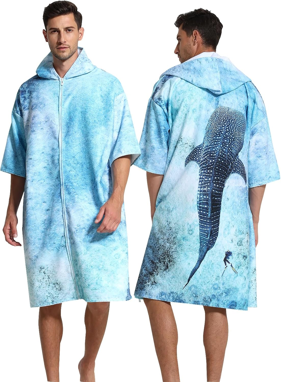 DJAPWPX Hooded Changing Robe, Fashionable Versatile Cover up Changing Towel, Absorbent Easy to Wear Changing Towel, Swim Robe Poncho for Swimming Pool