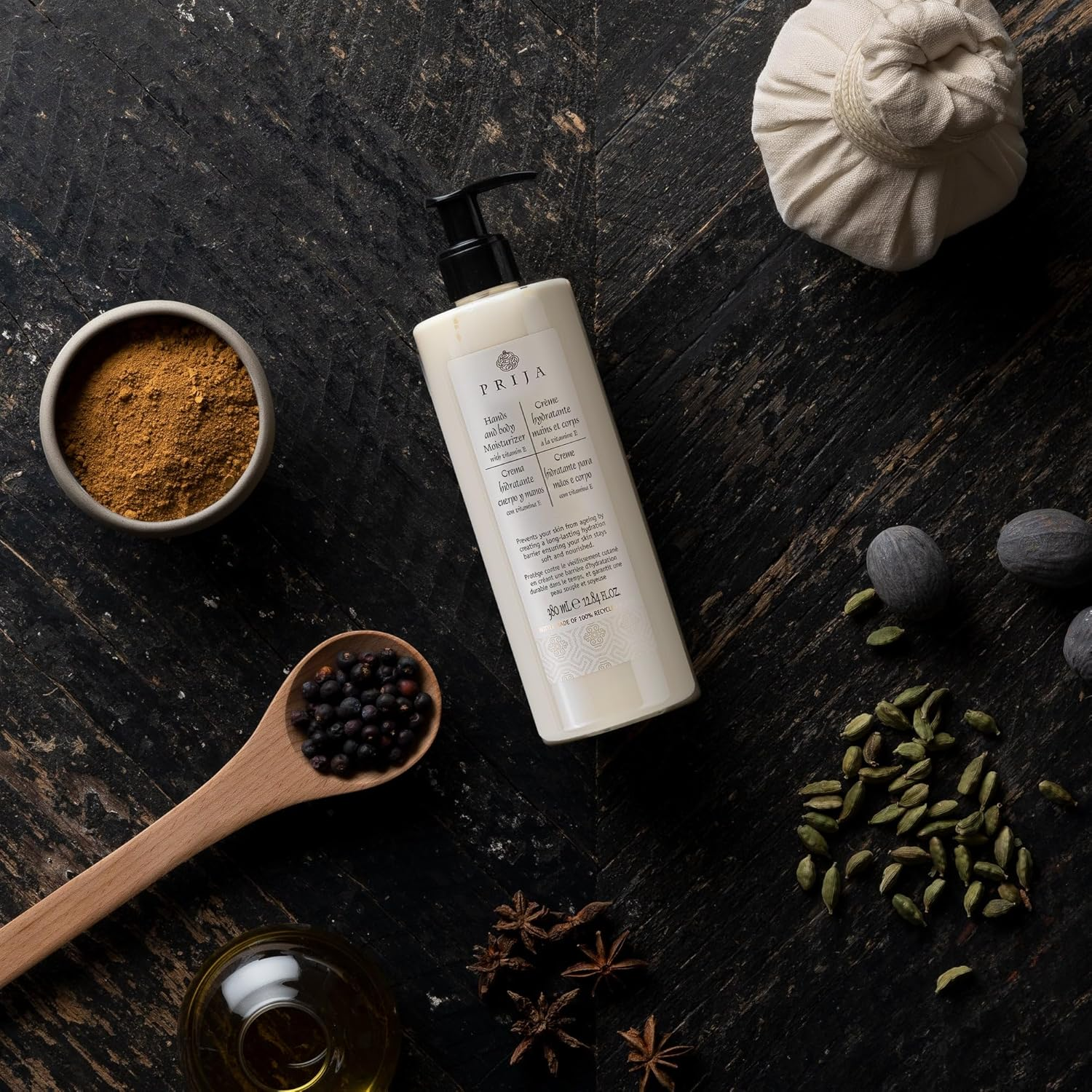 Prija Hands and Body Moisturiser Hydrates and Protects the Skin with Vitamin E, Helps Protect Skin from Ageing by Creating Long Lasting Hidration, Vegan Friendly 380Ml image number 2