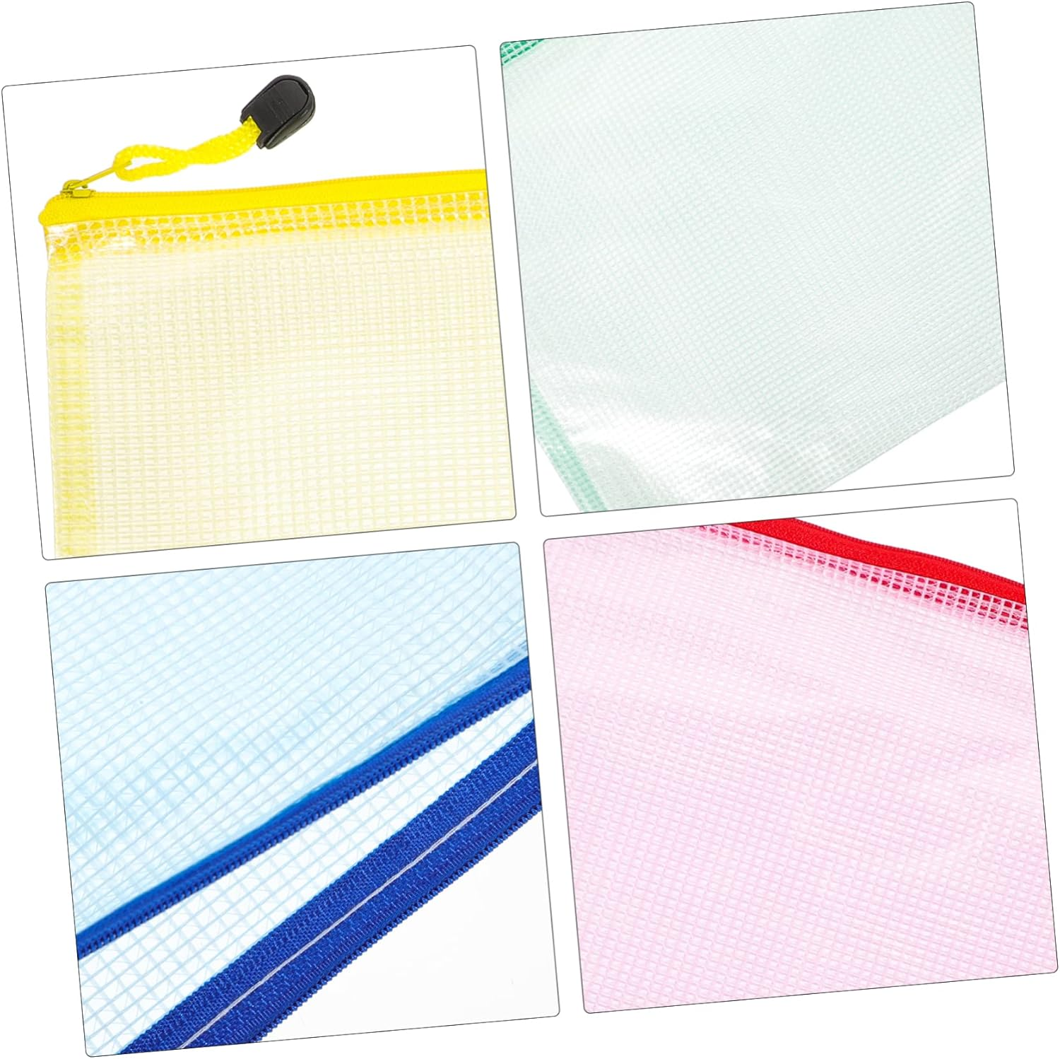 VILLFUL 12Pcs A4 Waterproof Document Pouches with Zipper, Thickened File Organizer Bags for Office and School, Multi-Color Receipt and Stationery Holders