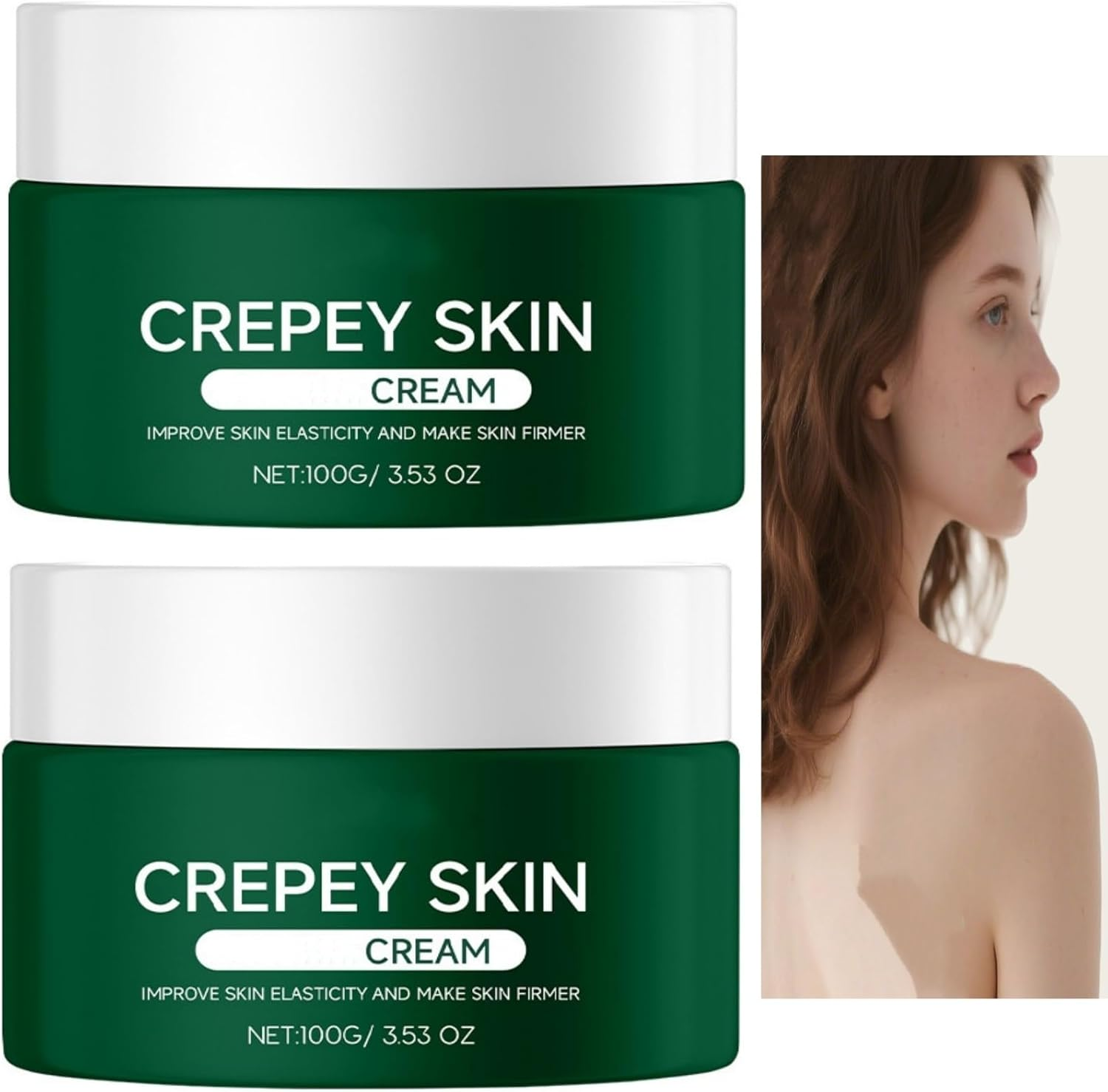 Crepey Skin Cream - Collagen & Retinol Firming Cream for Neck, Arms & Face, Deep Moisturizing Anti-Aging Cream for All Skin Types,Collagen and Hyaluronic Acid Moisturizer,Tighting (2PCS) image number 5