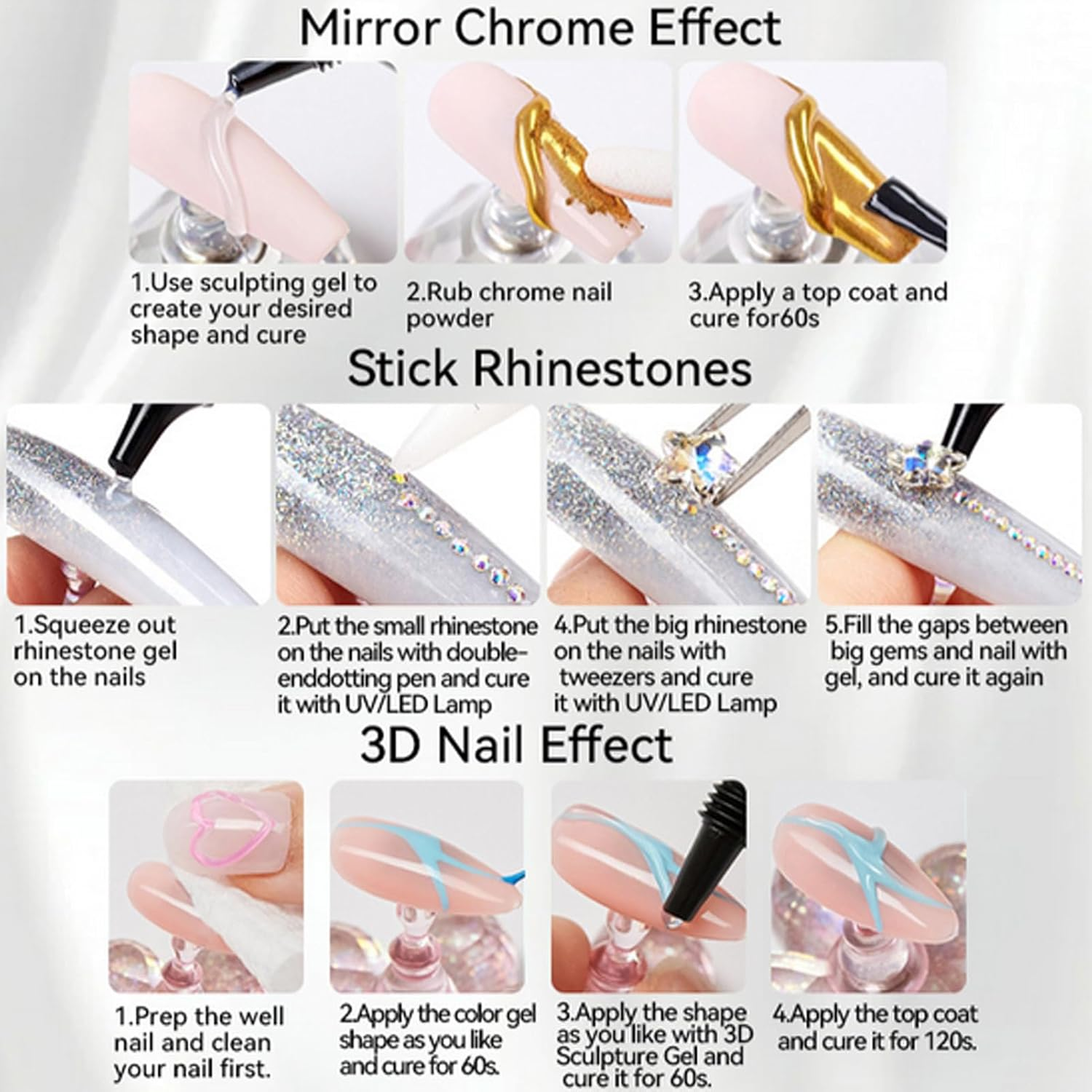 Gel Glue for Nails | 15Ml Nail Rhinestone Glue - Personal Care Supplies for Crafting Jewelry Sculpting Summer Holiday Party Daily Spa Bridal Wedding Travel Art Salon image number 4