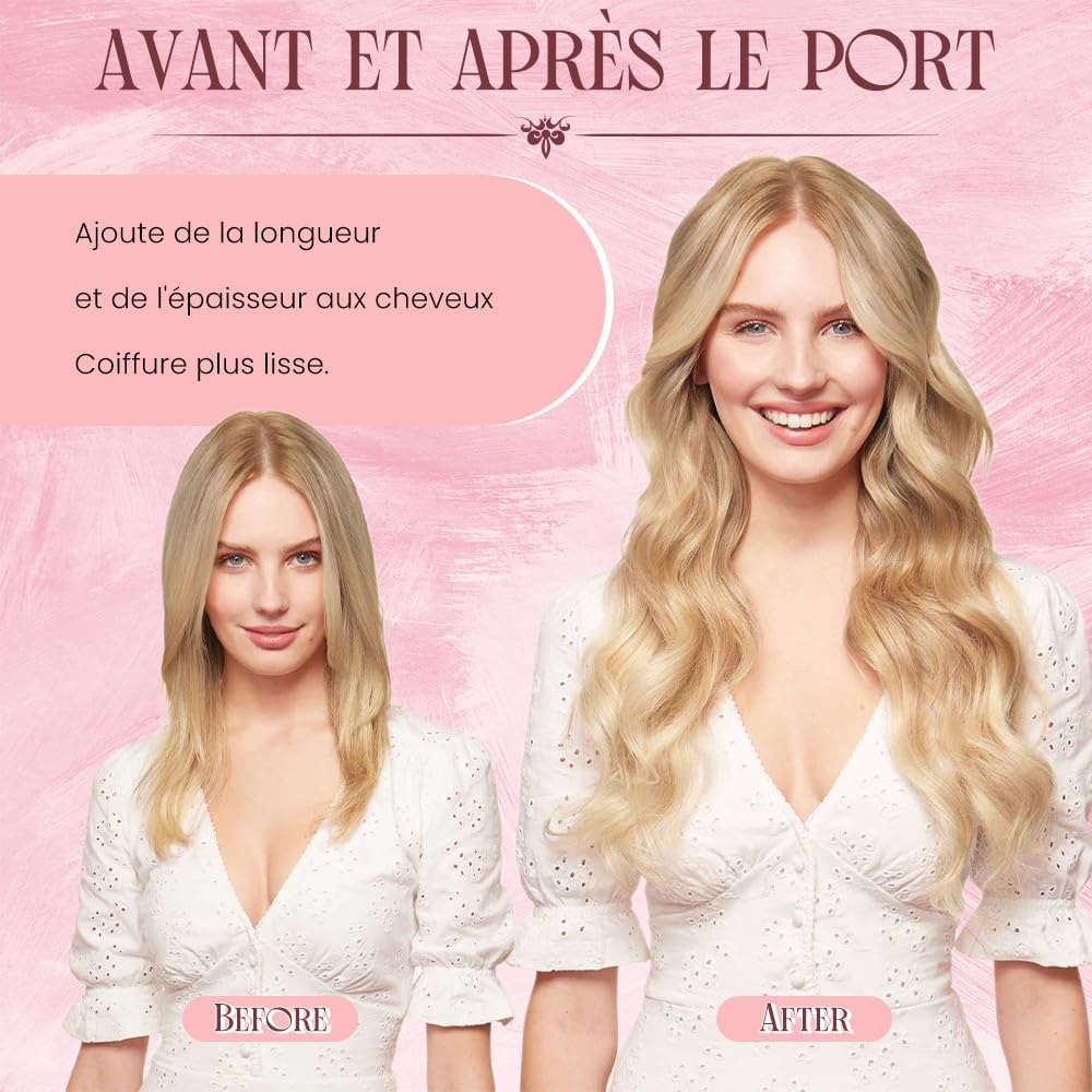 Clip-In Hair Extensions, Real Hair, Balayage, Honey Blonde to Blonde, Clip in Hair Extensions, 100G, 100% Remy Human Hair for Women, Straight, 8 Pieces with 18 Clips, Double Weft, 20 Inch image number 3