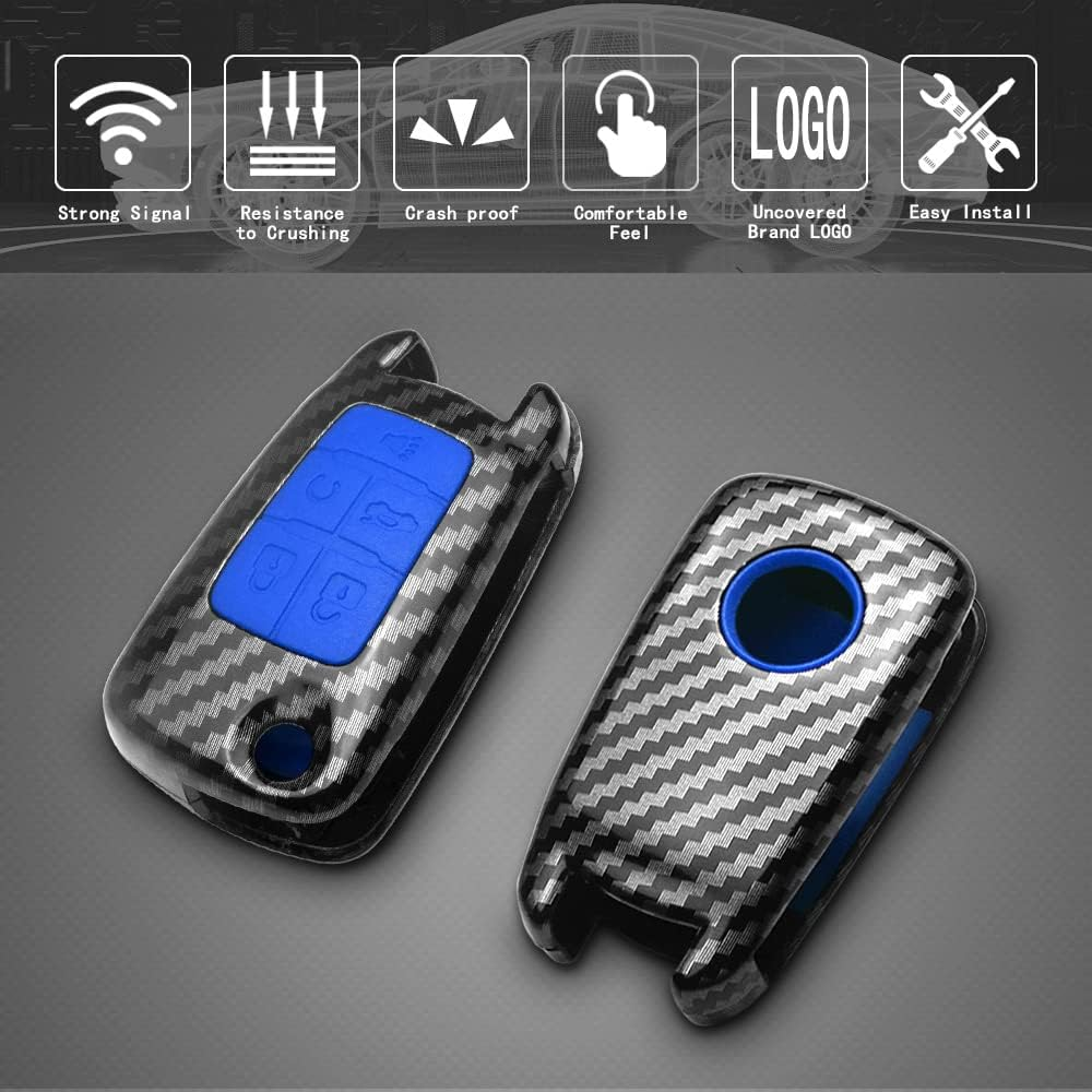 TANGSEN Flip Key Fob Cover for Buick Allure Cascada Enclave Encore Lacrosse Regal Verano Chevy Camaro Caprice Cruze Equinox Impala Malibu Orlando Sonic SS GMC Terrain 4 5 Button Keyless Entry Remote image number 5