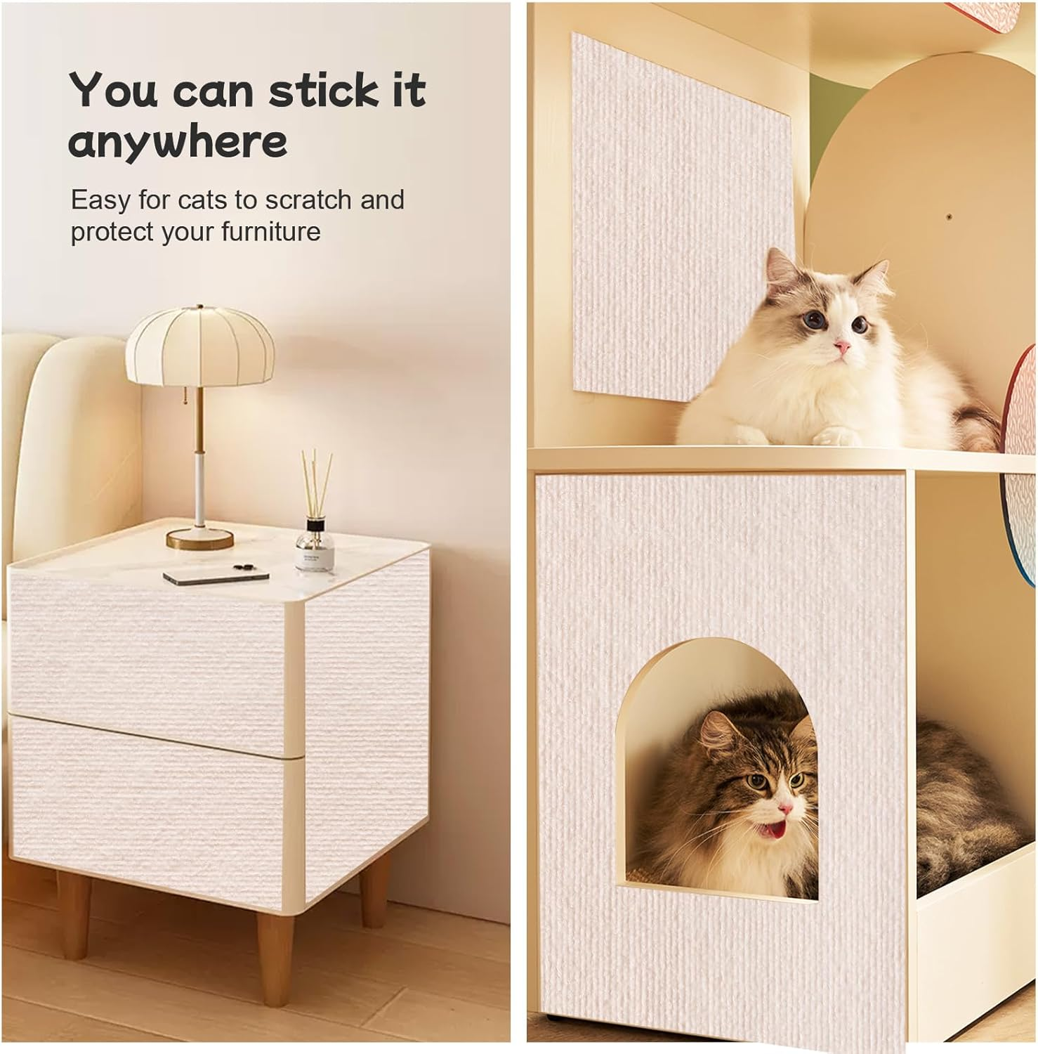 Furniture Pet Protectors Sofa Protector for Cats Couch Corner Protectors for Cat Scratch Furniture Protector Corner Beige 15.8"&times;23.6" image number 6