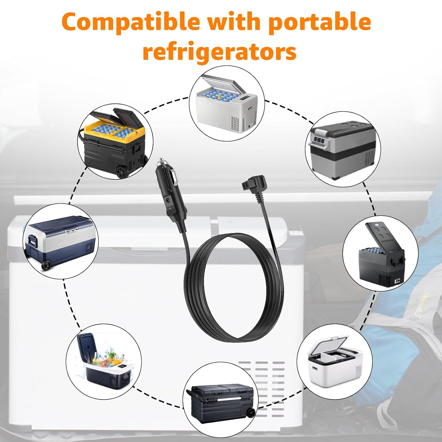 12V Merit & Cigarette Lighter Fridge Adapter for Waeco CFX,CF,CDF Series (1 25 28 35 40 50 60 65 75 95) - 2-Meter DC Power Cable for Car Refrigerator Fridges & Freezers image number 1