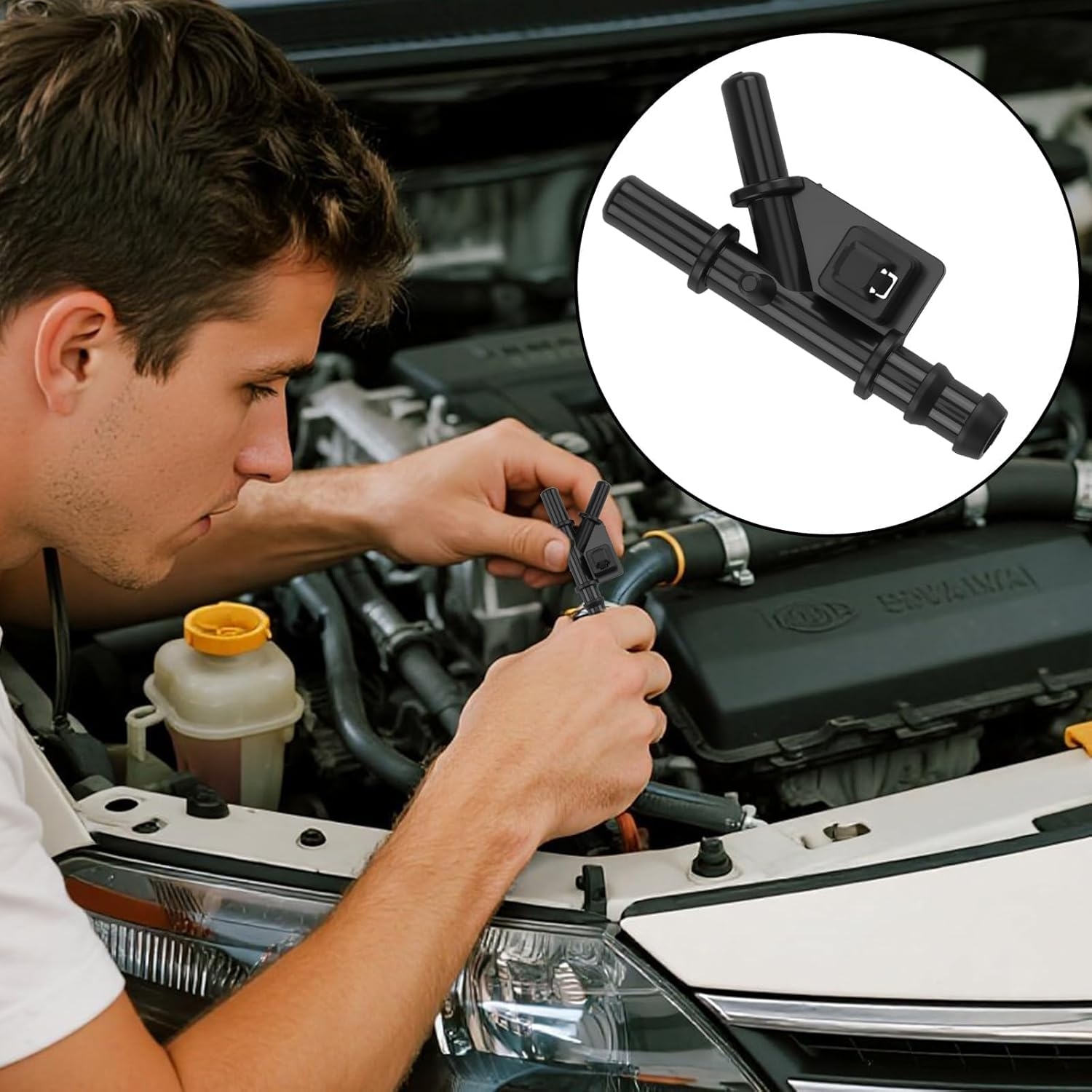 16264-21090 Hose Automobile Water Pipe Joint Connector, Plastic Hose Connector Fit for Toyota Scion Xb 2008-2015, Mark X, Corolla, Rumion, Blade, Auris 2.4L, Hose Water By-Pass Accessories 1626421090 image number 1