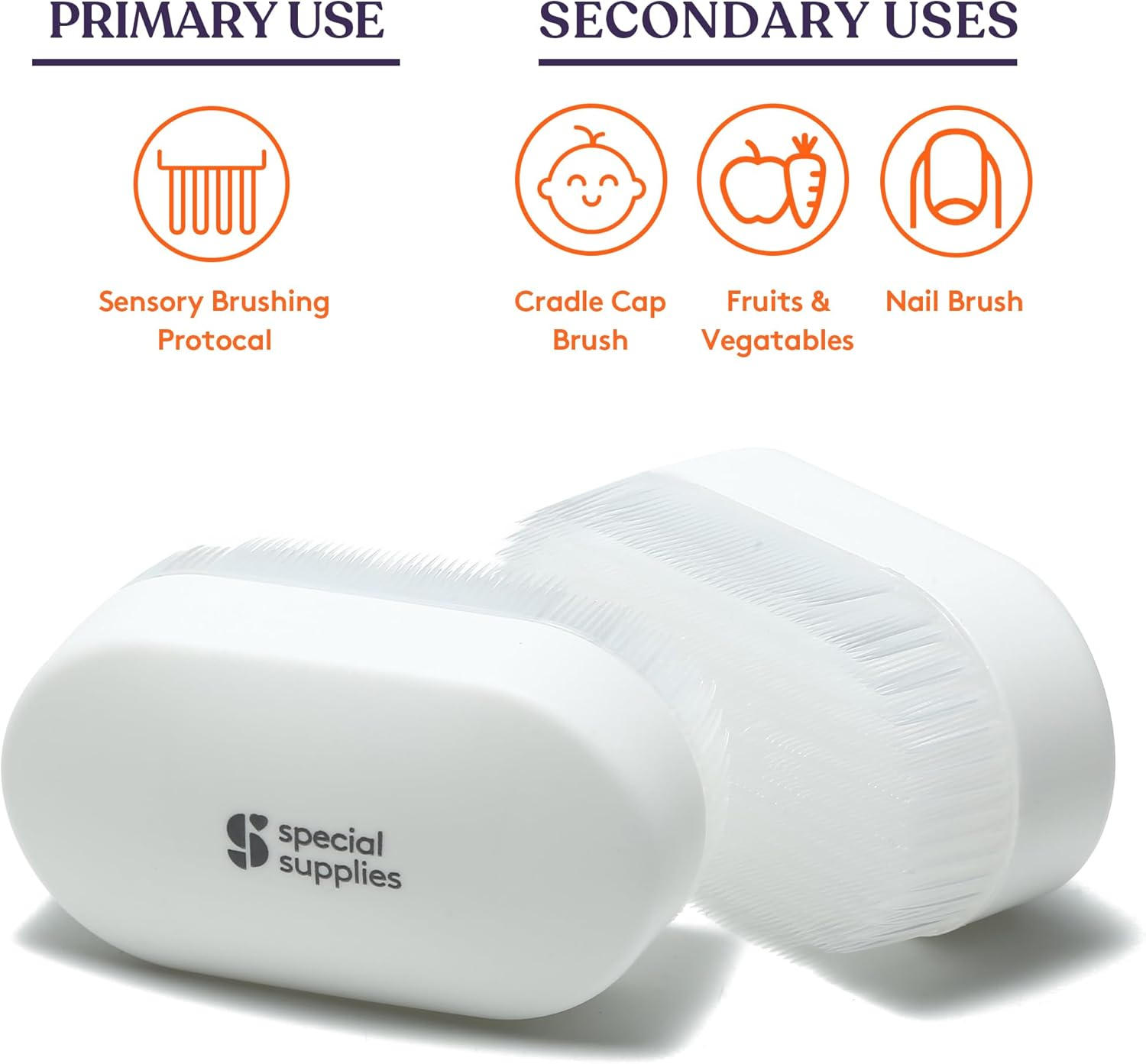 Special Supplies Sensory Brush Therapressure Therapy Brush for Occupational and Sensory Brushing, 2 Pack, Stimulating and Calming Tools for Kids and Adults, Soft Flexible Bristles, Latex Free image number 5