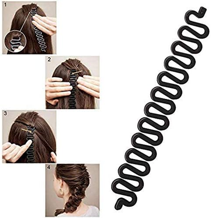 19 Pcs Hair Braiding Tool, DIY Styling Tool Kit Updo Ponytail Maker Accessories Topsy Braid