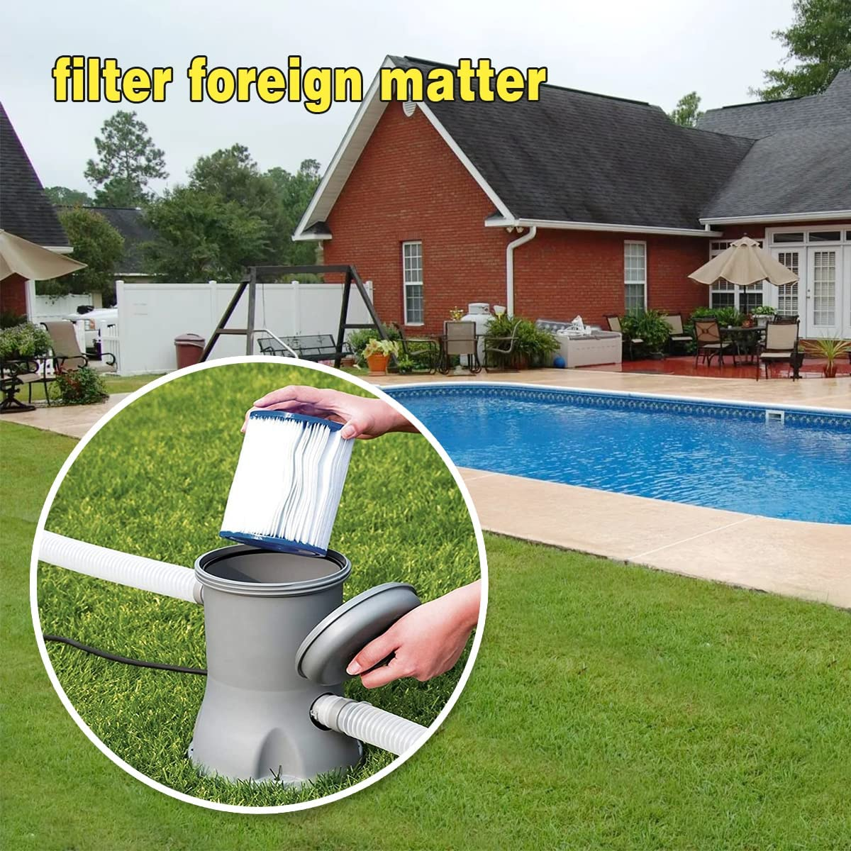 2 Pack Pool Filter Compatible for Bestway Cartridge II, Replacement Filter Compatible with Lay Z SPA Filter Pump image number 3