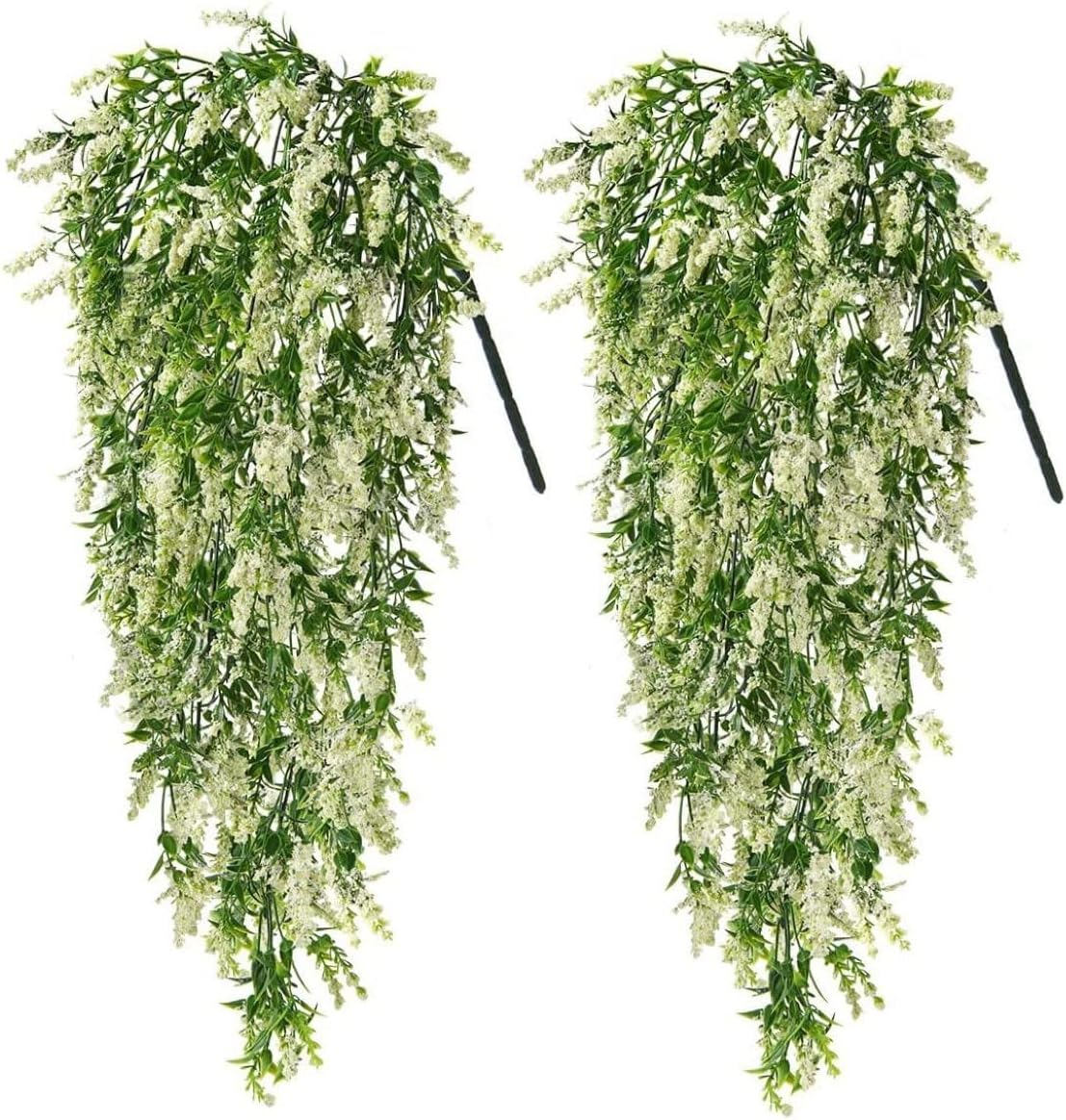 JLHOUSE AUA7001-3 2Pcs Artificial Lavender Flowers Fake Hanging Flowers Uv Resistant for Outdoors Faux Lavender Flowers for Indoor Outdoor Home Garden Christmas Wedding Party Decoration (Fushia) image number 2