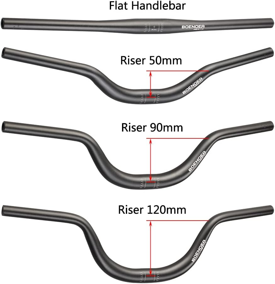Boenoea Bike Riser Handlebar 25.4/31.8Mm Length 620Mm Aluminum Alloy Riser Bar(50Mm 90Mm 120Mm), Black image number 4