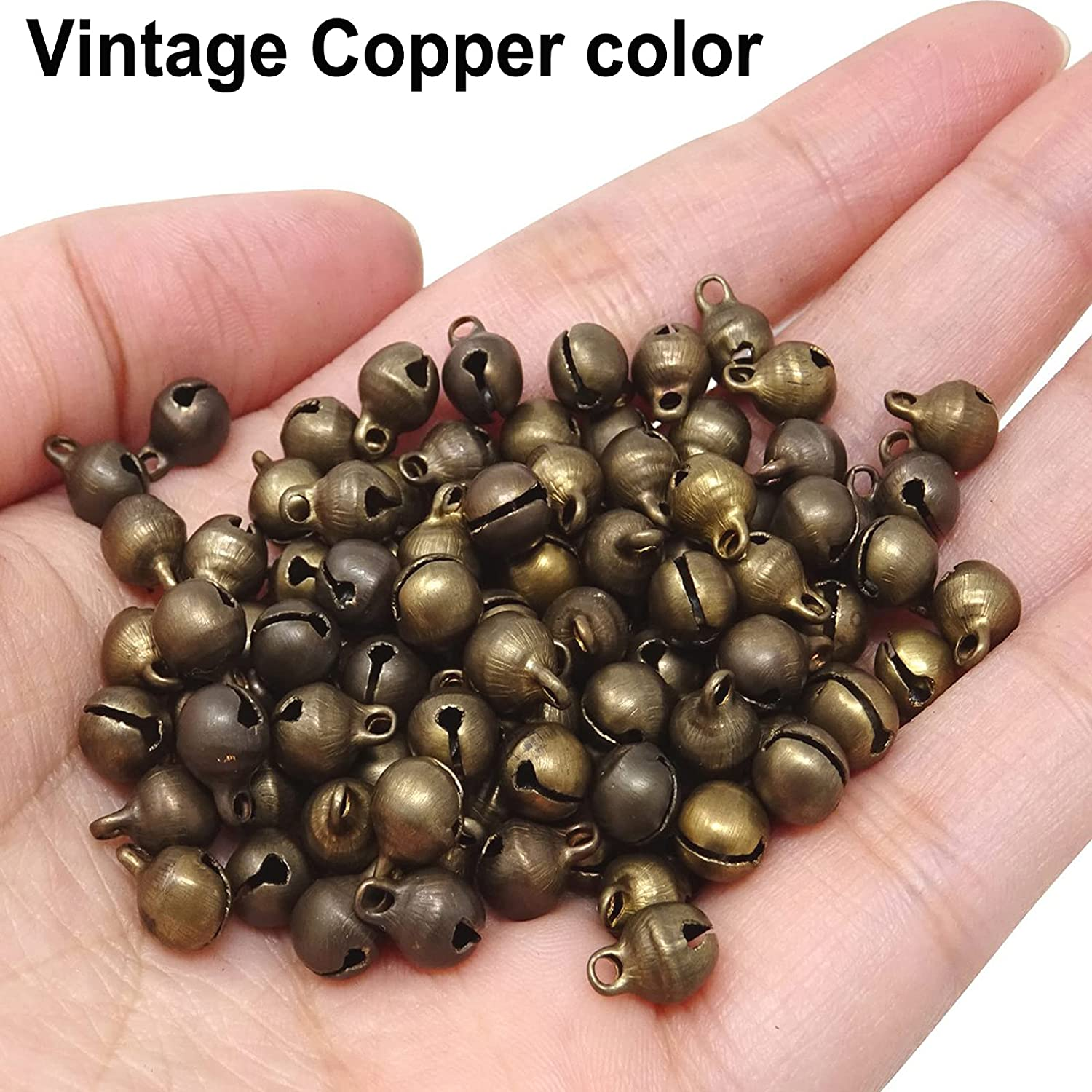 Maydahui 200PCS Mini Jingle Bell 1/4 Inches Vintage 6Mm Alloy Bronze Color Bead DIY for Sewing Wedding Jewelry Findings and Crafts image number 5