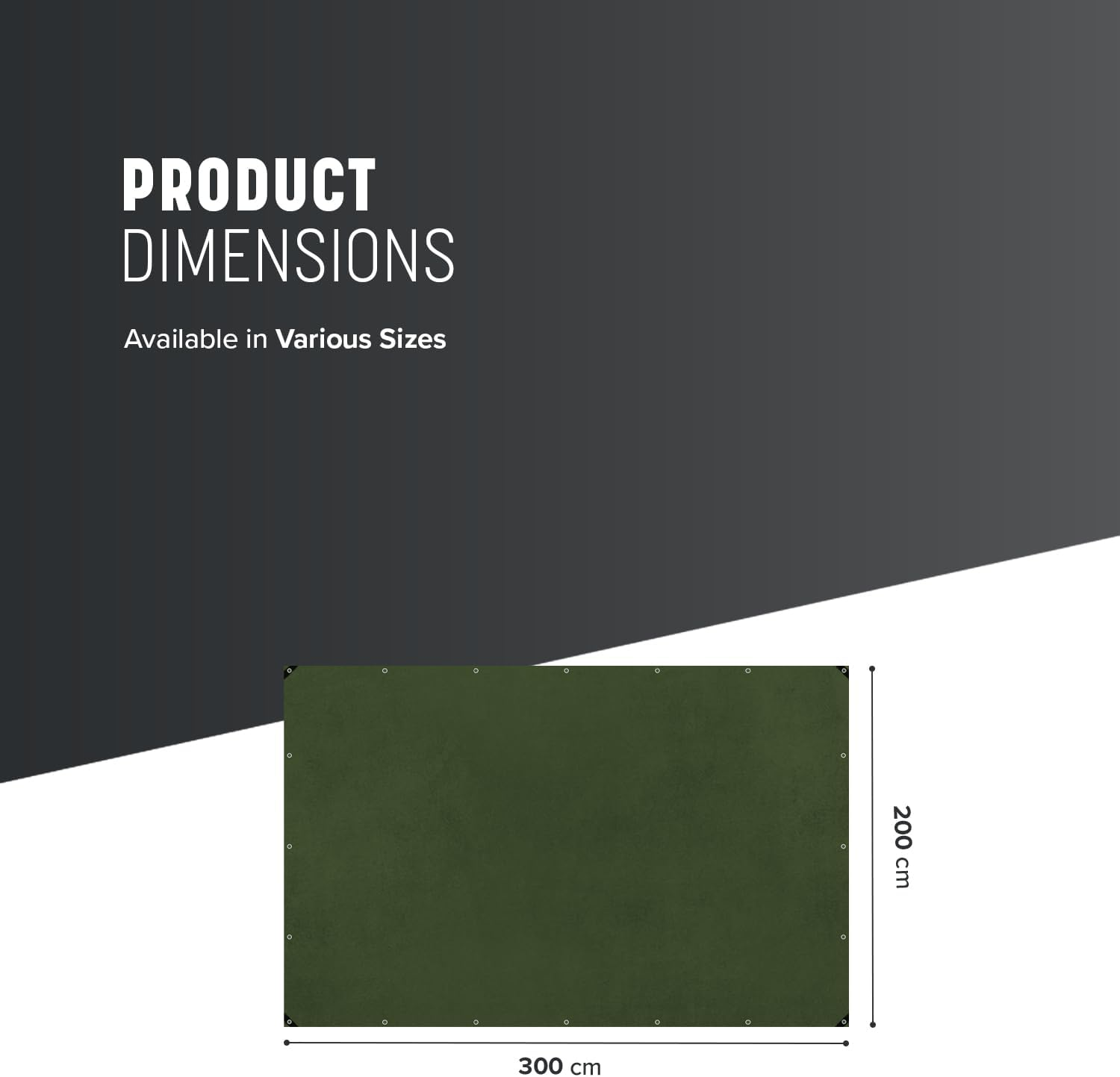 Keplin 2X3M Waterproof Tarpaulin Cover Sheet 90GSM, Heavy Duty, Mould-Resistant, Easy to Wash - PE Material, Reinforced Edges with Metal Eyelets, Green image number 3