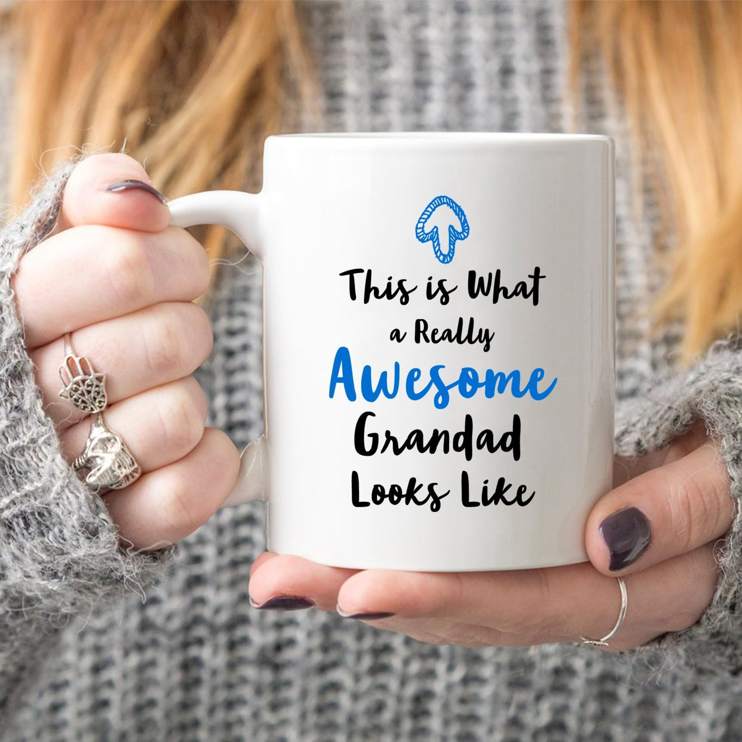 Christmas Gifts Grandad Coffee Mug from Granddaughter Grandson, This Is What a Really Awesome Grandad Looks like Birthday Gifts Idea for Grandfother Cup White, 11 Oz image number 4