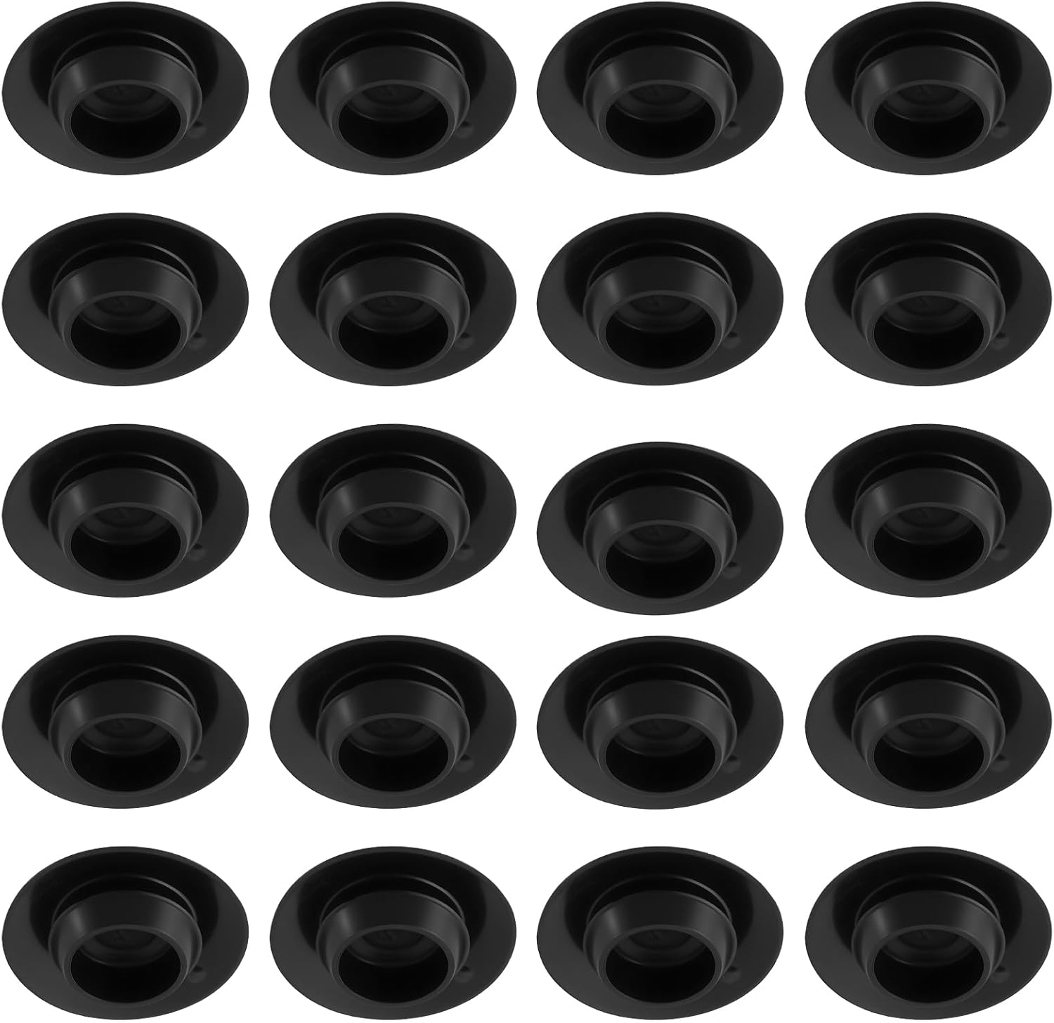 YINETTECH 30Pcs Black Plastic Body Hole Plugs 12.5Mm Snap Fit Cap for 12-13Mm Panel Holes Automotive Use
