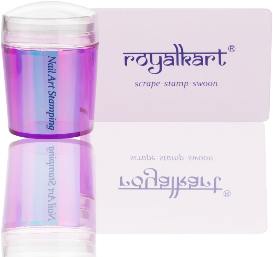 Royalkart Nail Art Stamping Kit with Nail Art Tools |48 Pcs Nail Art Glitter Set & 15 Pcs Nail Brushes - Gift for Girl (RK Series) image number 4