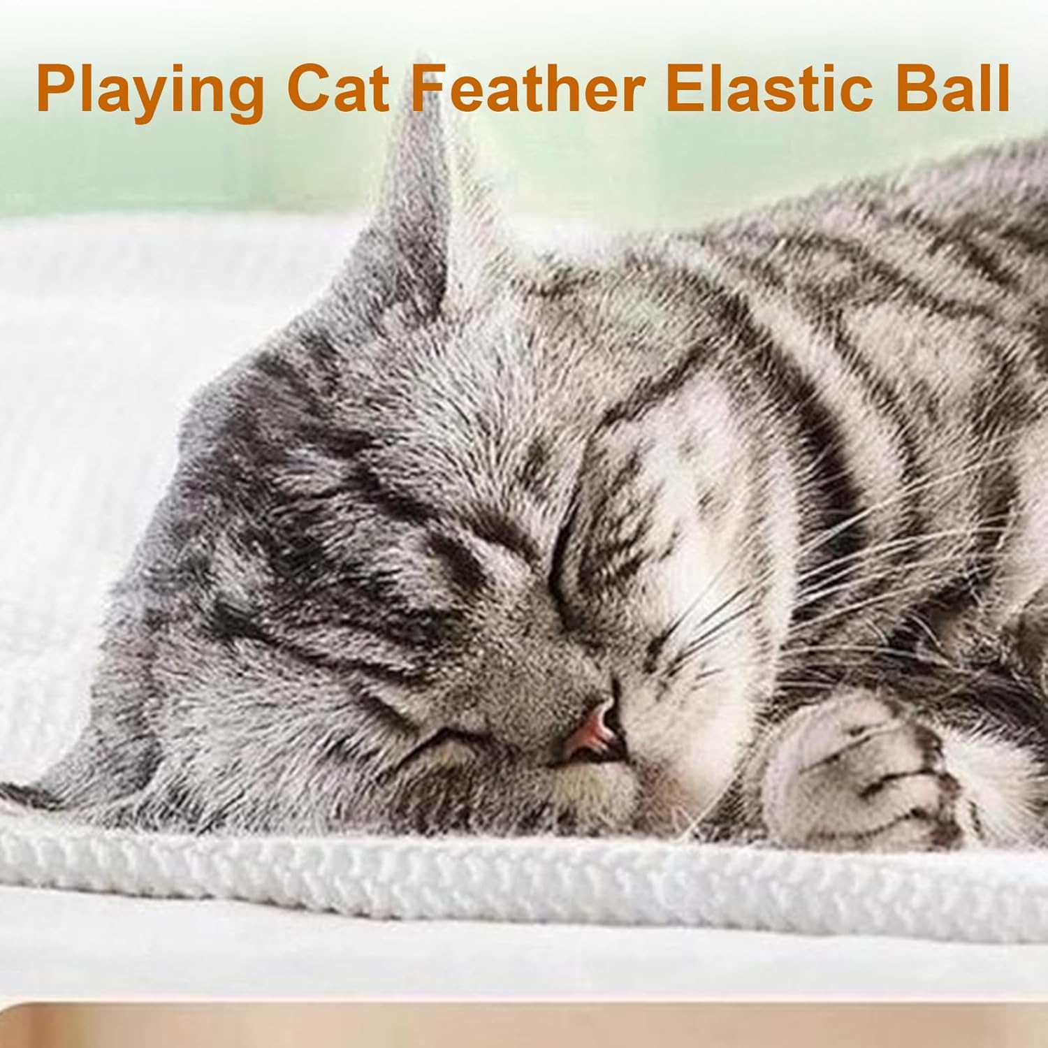 2025 New Interactive Cat Feather Ball Toy Set - Elastic Bouncy Cat Toys with Feather Tails, Silicone Rolling Balls for Indoor Cats & Kitten Exercise, Safe & Fun Play (3 Set) image number 2