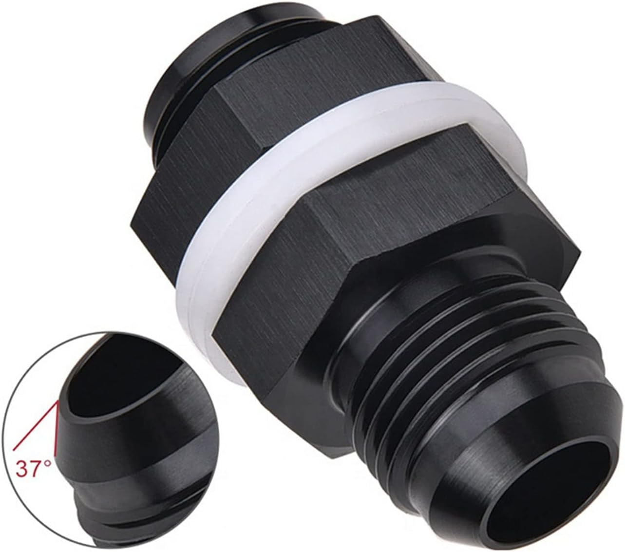 2 Pcs AN6 Bulkhead Adapter Fitting Aluminum Anodized for Fuel Line to Fuel Cell Tank Pump Connection Set image number 1