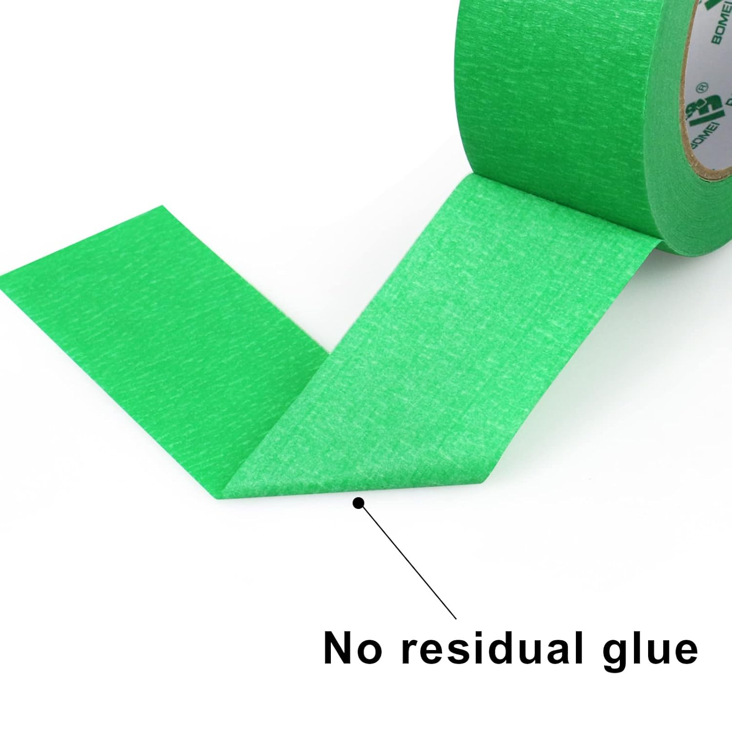 Green Masking Tape Decorative Writable Green Painters Tape for Arts & Crafts,2 Rolls Pack, 48Mm X 30M per Roll BOMEI PACK image number 4