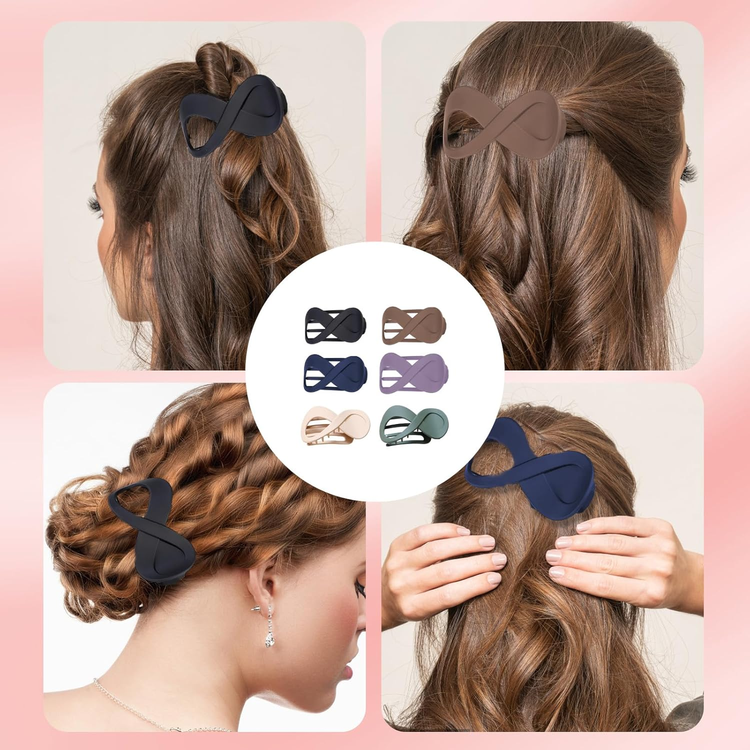 6 X Women'S Hair Clips, Duck Beak Hair Clip, Elegant Flat Hair Clips, Ideal for Half Hairstyles and Styling, Suitable for Different Occasions to Show Fashion image number 3