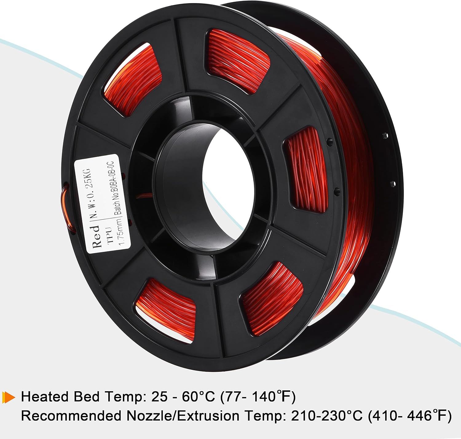 Uxcell 3D Printer Filament 1.75Mm TPU Filament Dimensional Accuracy +/- 0.05Mm Red image number 6