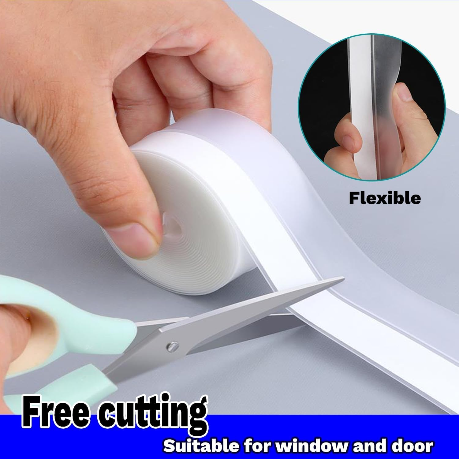 Silicone Door Seal Strip, 1Pc Silicone Weather Stripping Door Seal Strip Door Bottom Seal Strip Sealing Strip image number 3