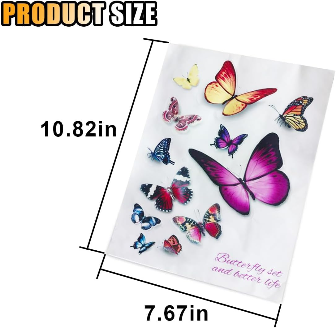 Butterfly Vinyl Car Sticker Decals, Waterproof Car Bumper Stickers, Butterflies Cars Decals Insect Scratch Cover for Automotive, Motorcycle, Helmet, Home Decor, Wall, Window (Type A) image number 6