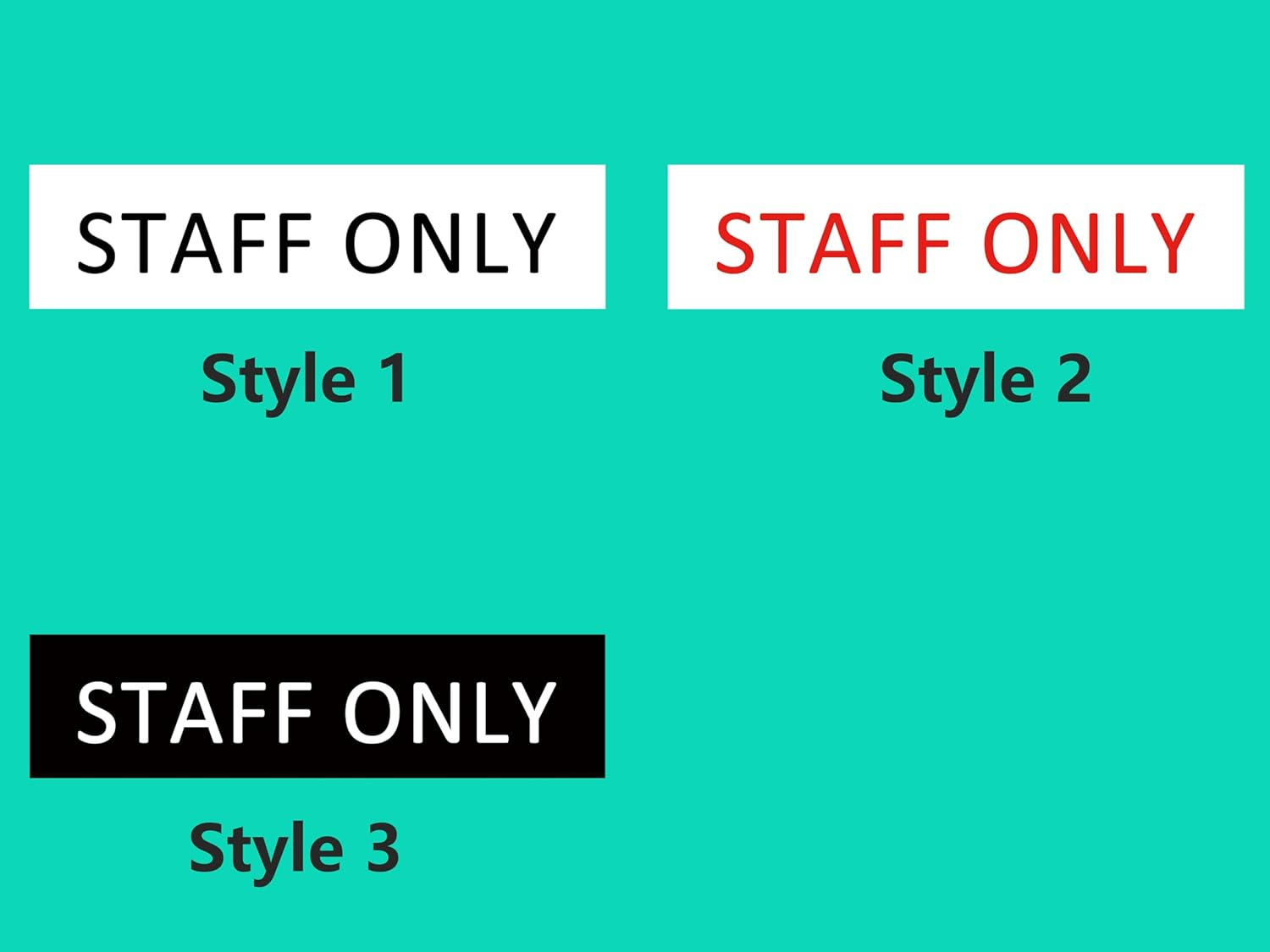 STAFF ONLY Sign Self Adhesive Plaque Decal Door SIGN OFFICE SIGN FACTORY SIGN (Style 3, 50X200Mm) image number 4