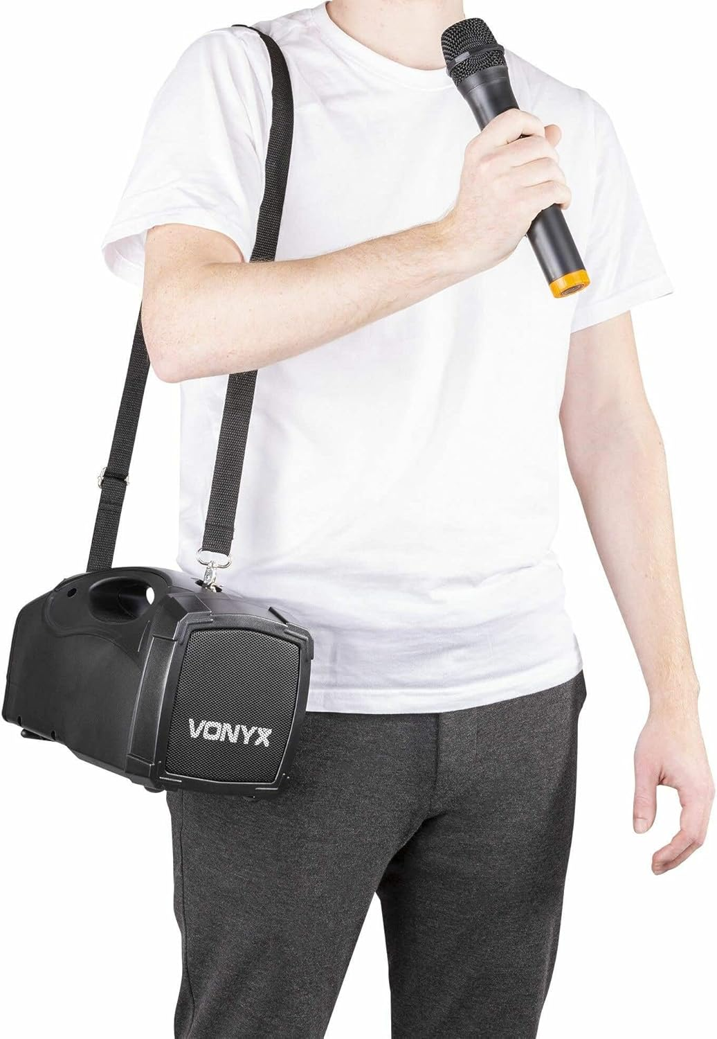 Vonyx ST014 Handheld Portable PA System - Wireless Bluetooth Handheld PA Speaker with Microphone, Rechargeable Battery, USB/SD, 50W Power - Compact & Lightweight for Events & Parties image number 1