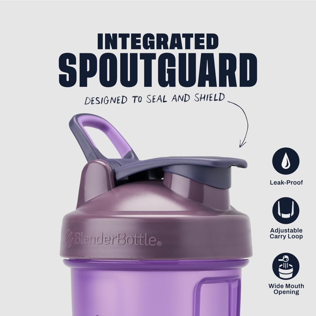 Blenderbottle Classic V2 Shaker Bottle Perfect for Protein Shakes and Pre Workout, 20Oz, Full Color Purple image number 6